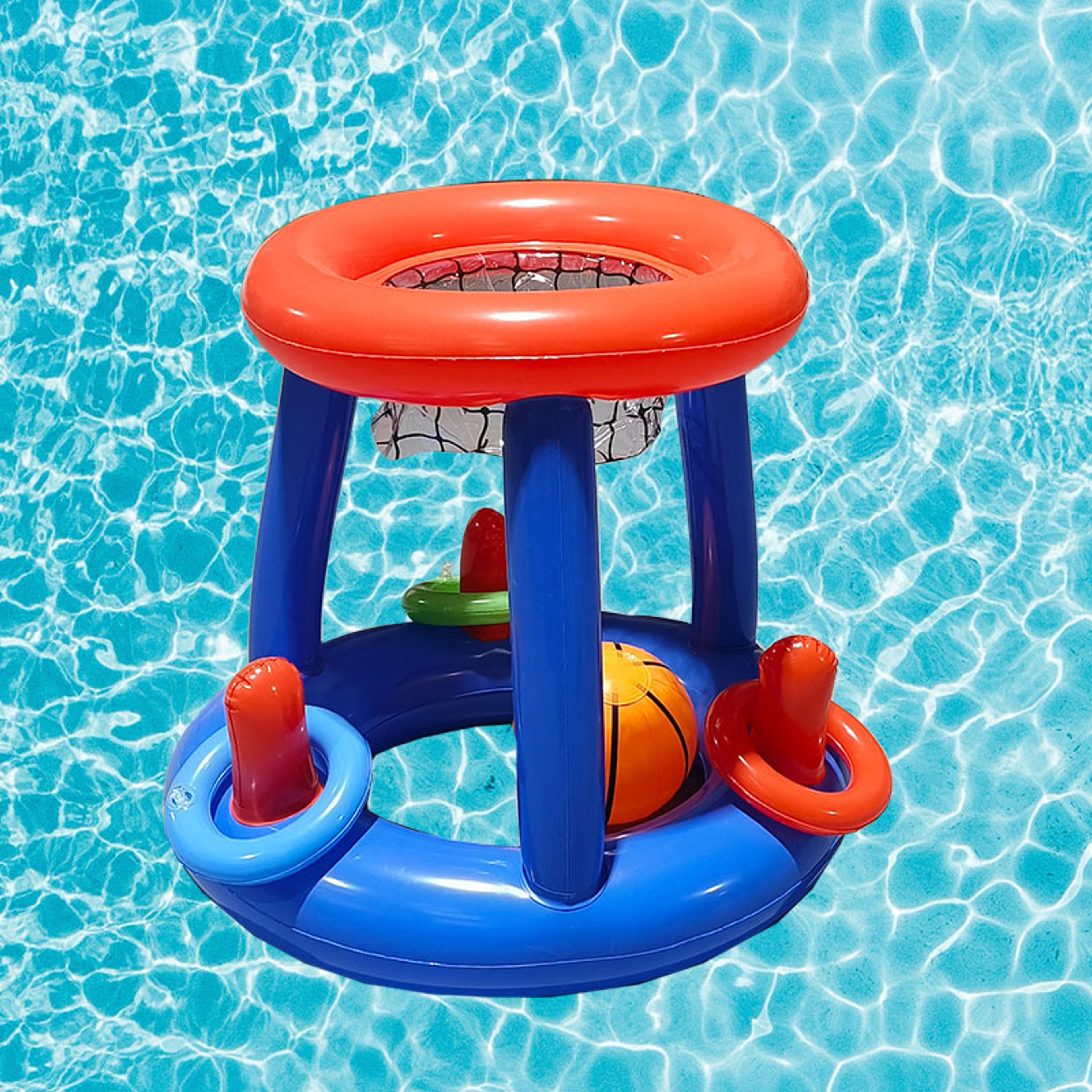 Inflatable Pool Basketball Hoop  Pool Ring Toss Game Floating Pool Toy For Summer Family Fun 1