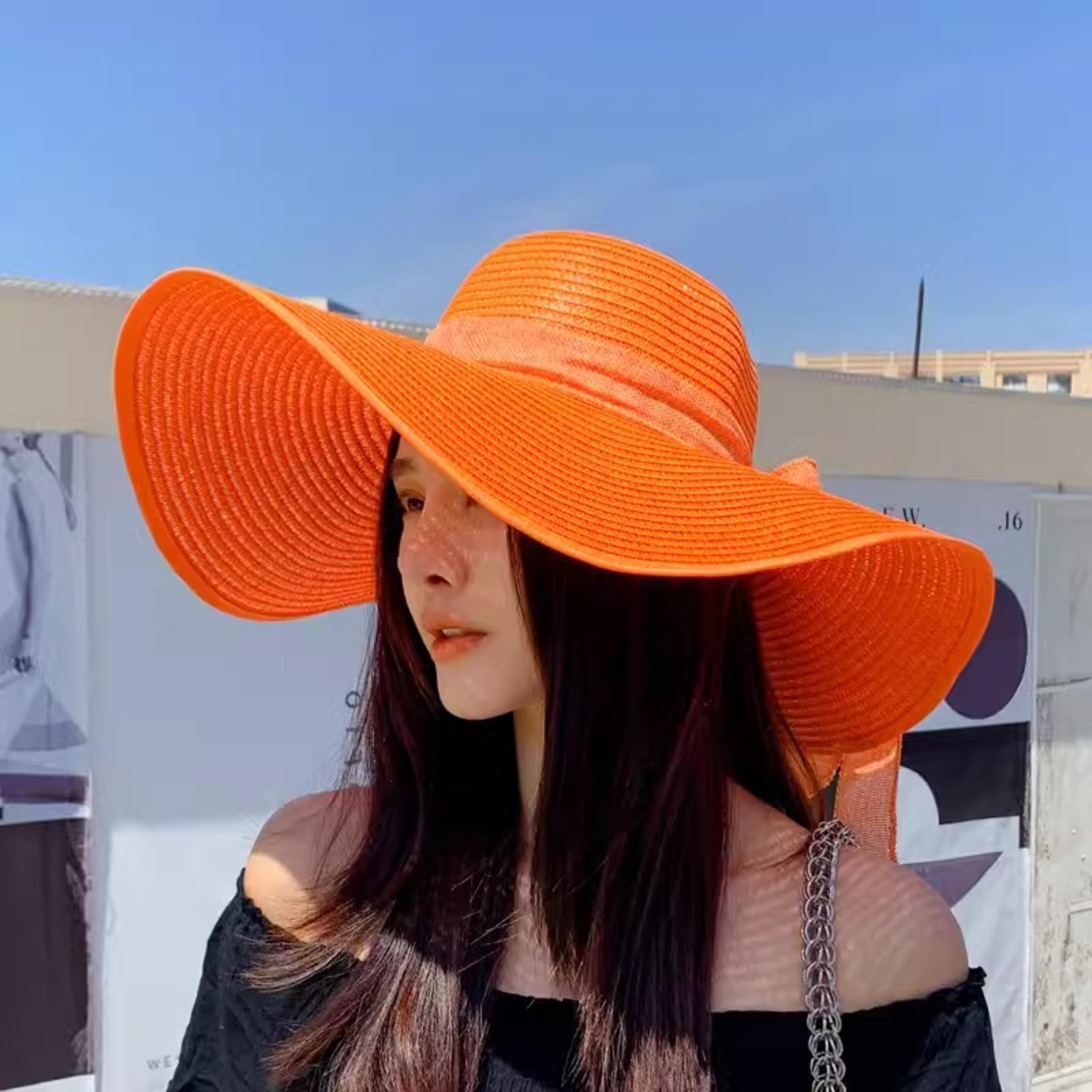 Wide Brim Straw Beach Hat Foldable Womens Sun Hat For Summer Travel  UV Protection 1