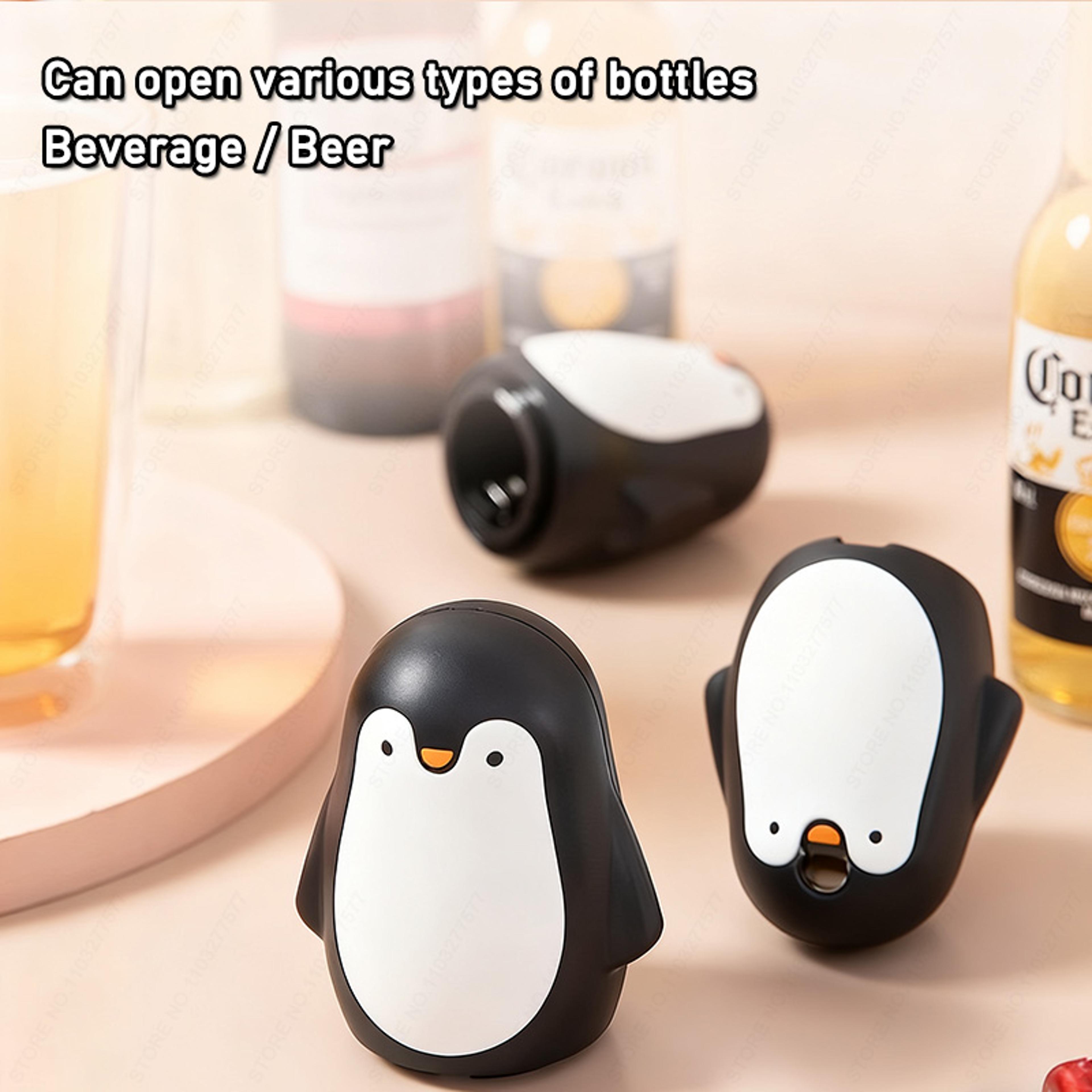 Penguin Automatic Magnetic Bottle Opener With Cap Catcher For Beer  Soda Bottles 5