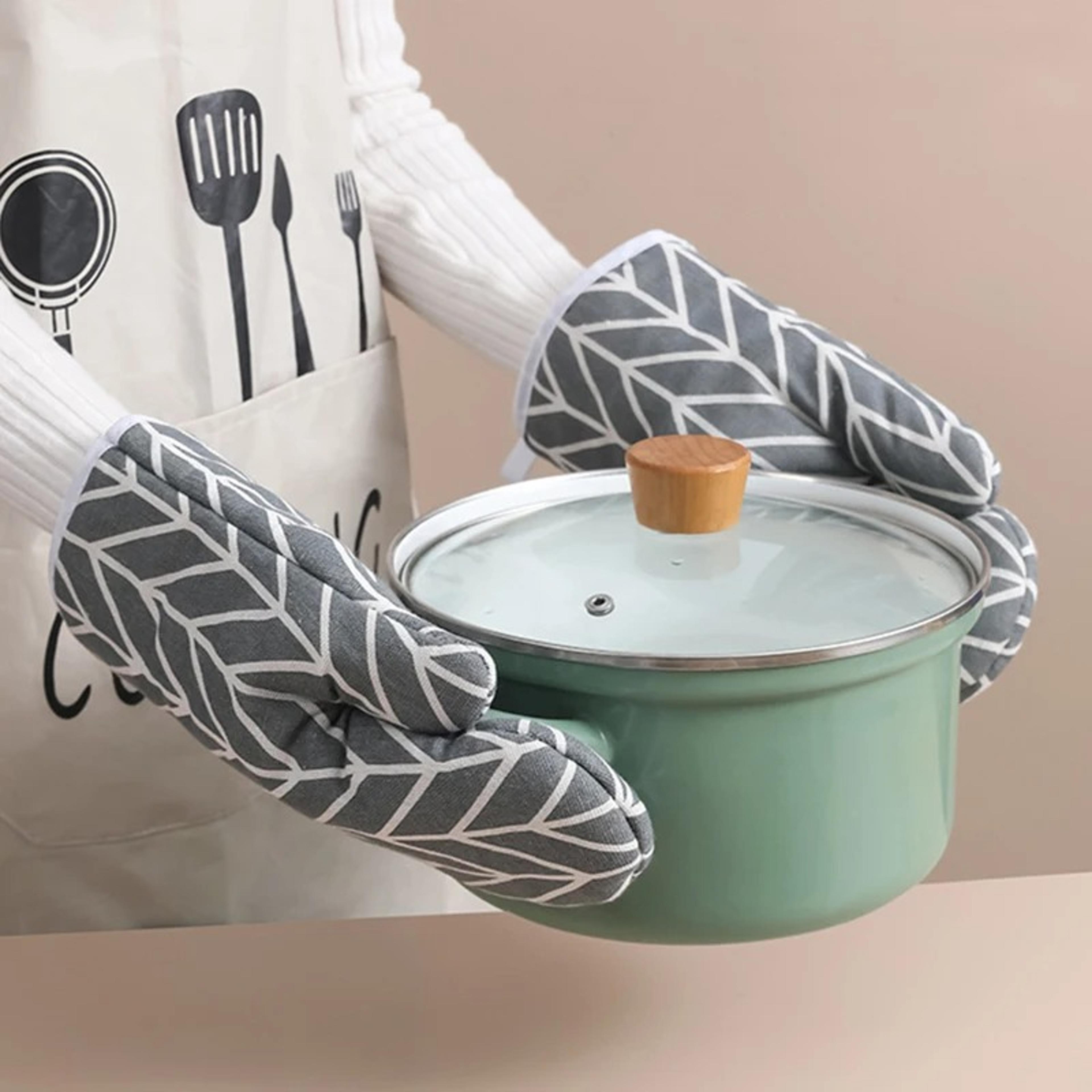 Heat Resistant Oven Gloves Non Slip Kitchen Baking Gloves For Microwave  Oven Cooking 0