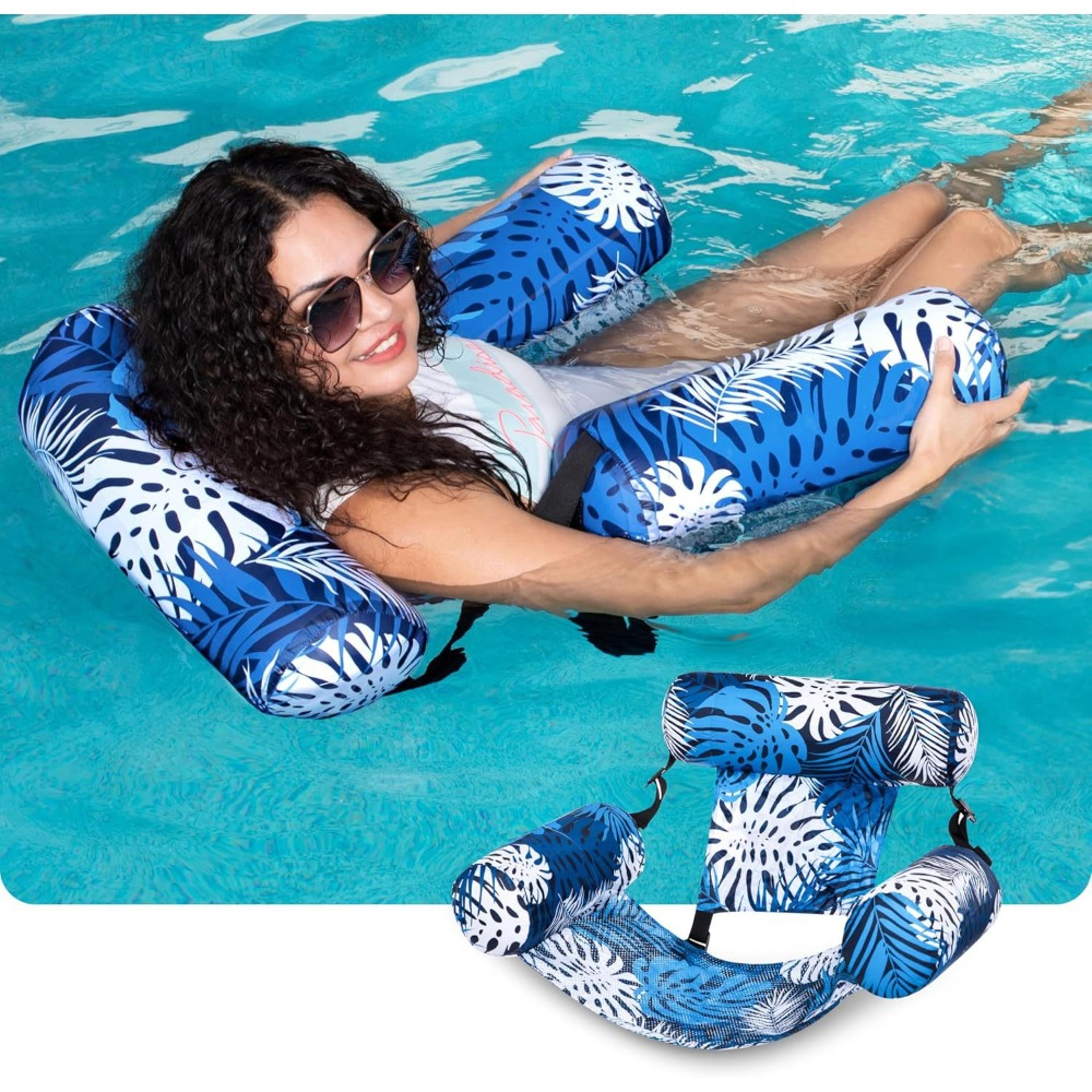 Heavy Duty Inflatable Pool Lounge Chair Portable Pool Float Recliner For Adults 0