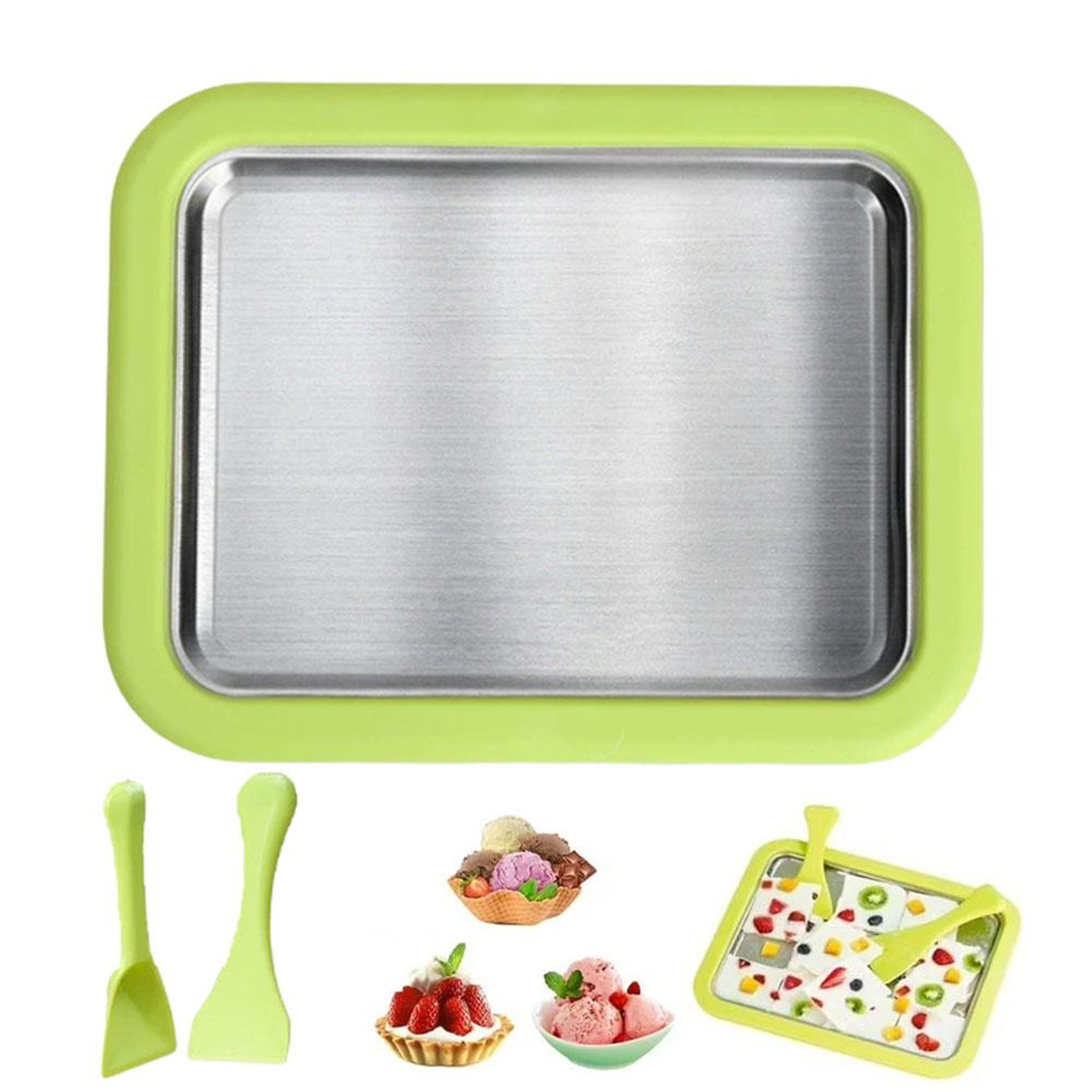 Portable Ice Cream Roll Maker Stainless Steel DIY Cold Plate Frozen Dessert Maker 0
