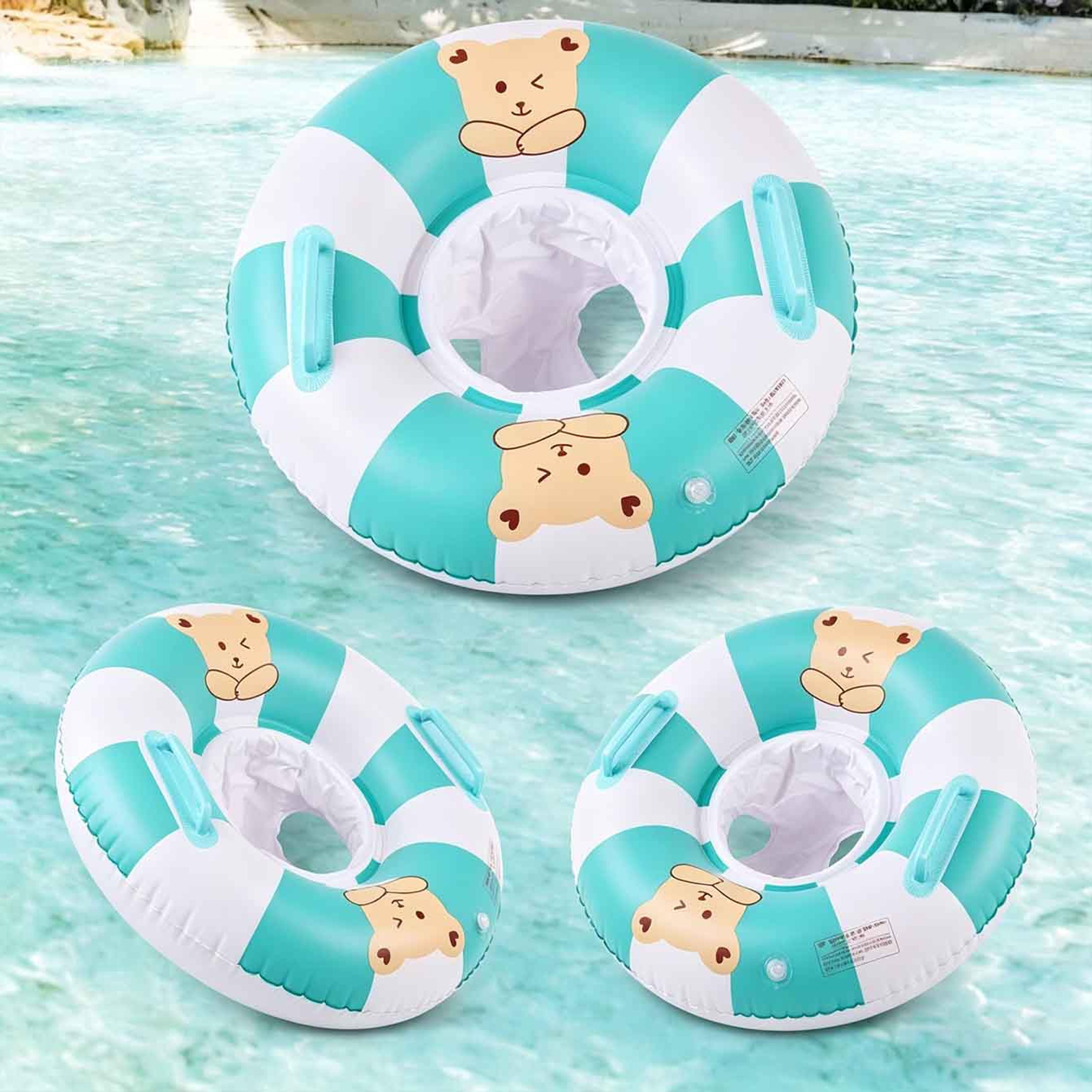 Cute Bear Baby Pool Float With Seat  Handles For Safe Summer Water Fun 2