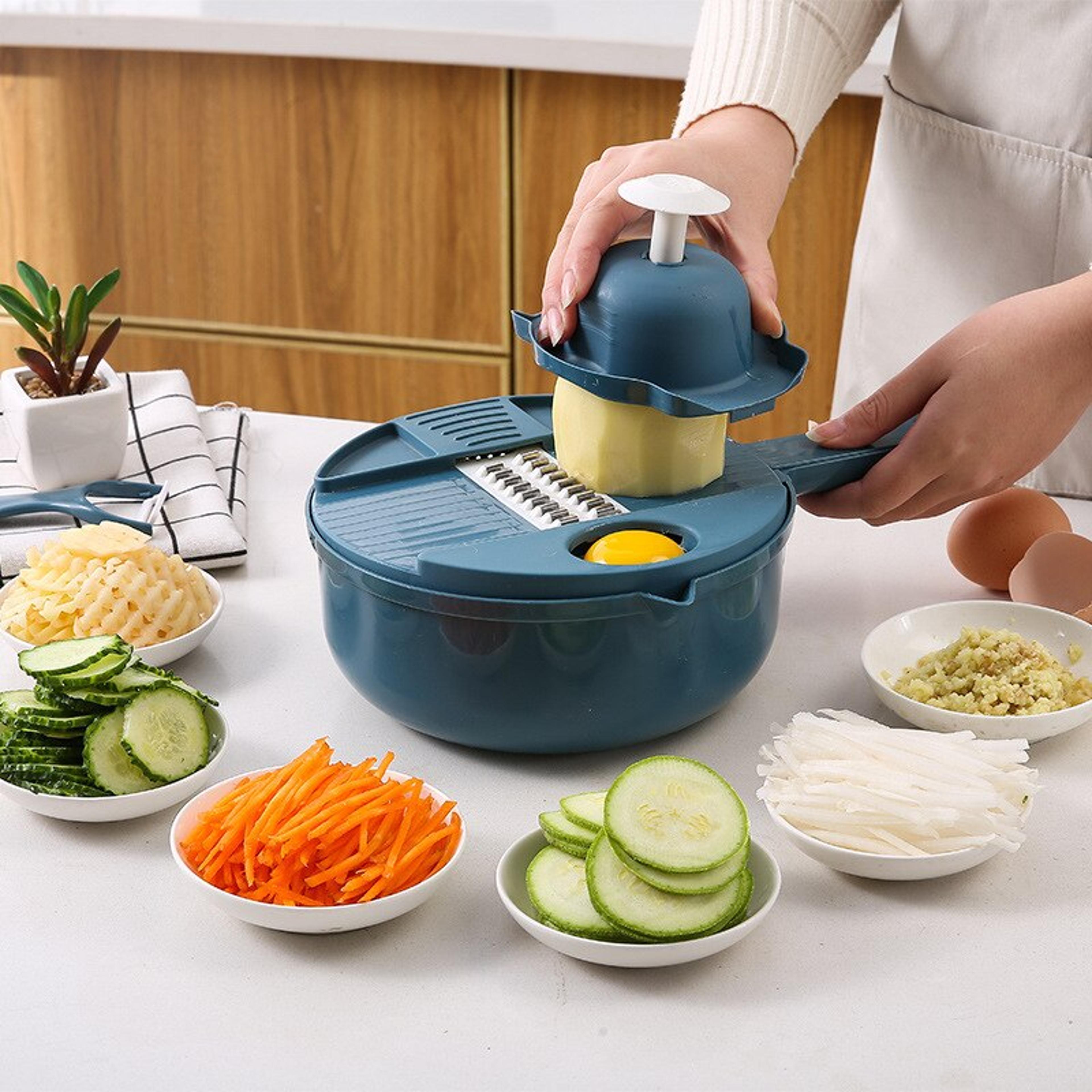 Multi Blade Vegetable Chopper  Vegetable Slicer Manual Kitchen Cutter With Grater 0