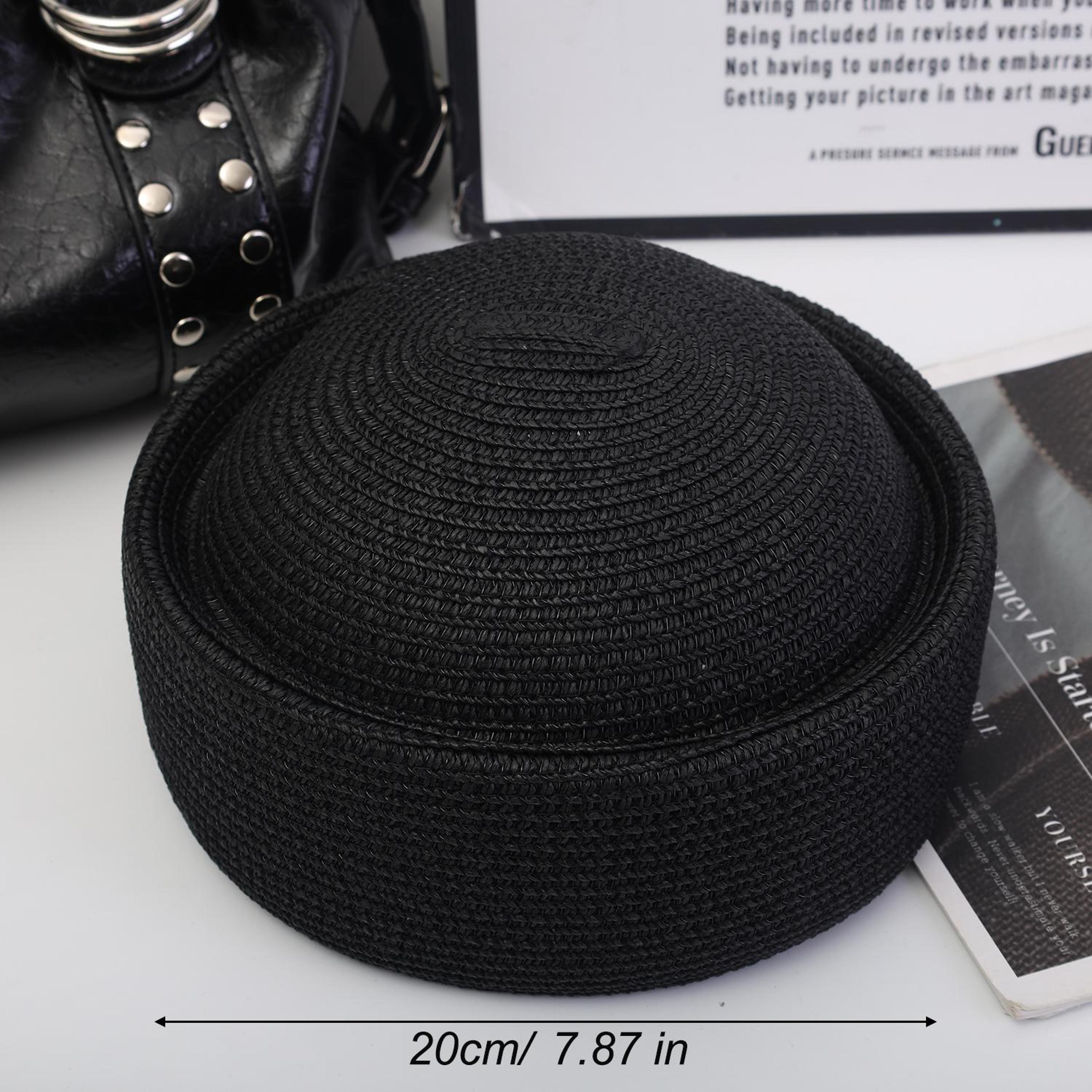French Raffia Straw Beach Sun Hat Summer Beret For Women  Men 5
