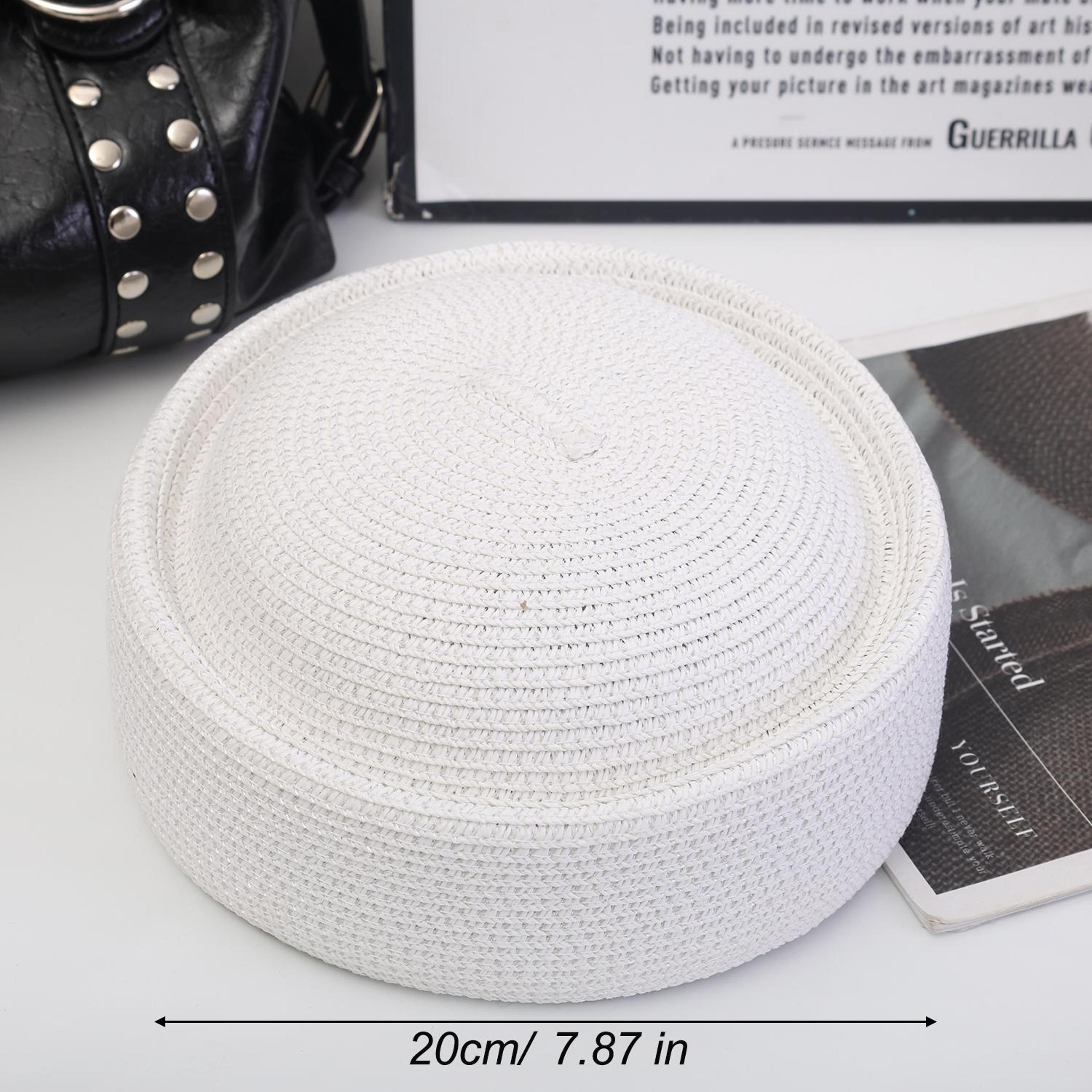 French Raffia Straw Beach Sun Hat Summer Beret For Women  Men 6