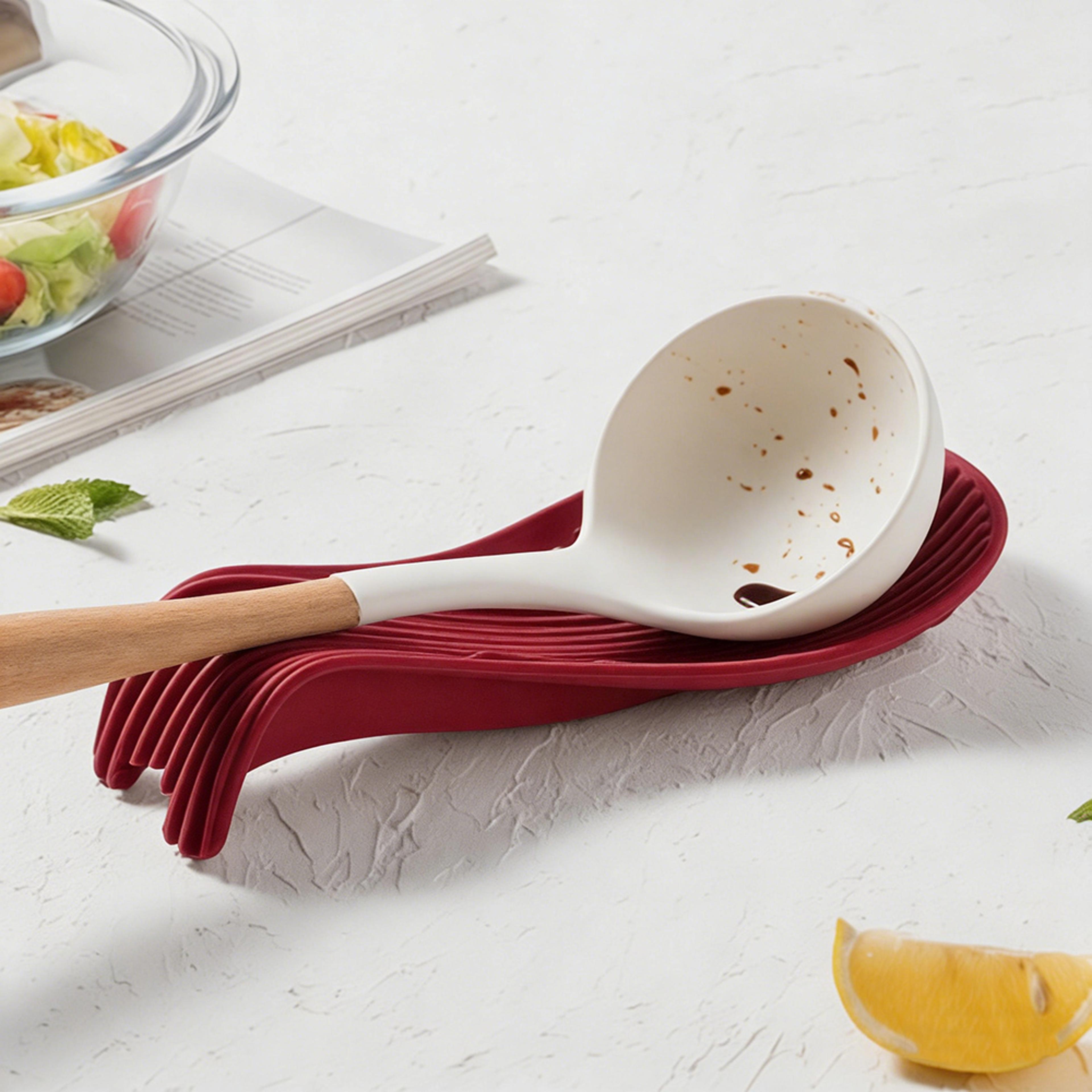 Silicone Spoon Rest Heat Resistant Kitchen Spoon Holder For Countertops  Stovetops 5