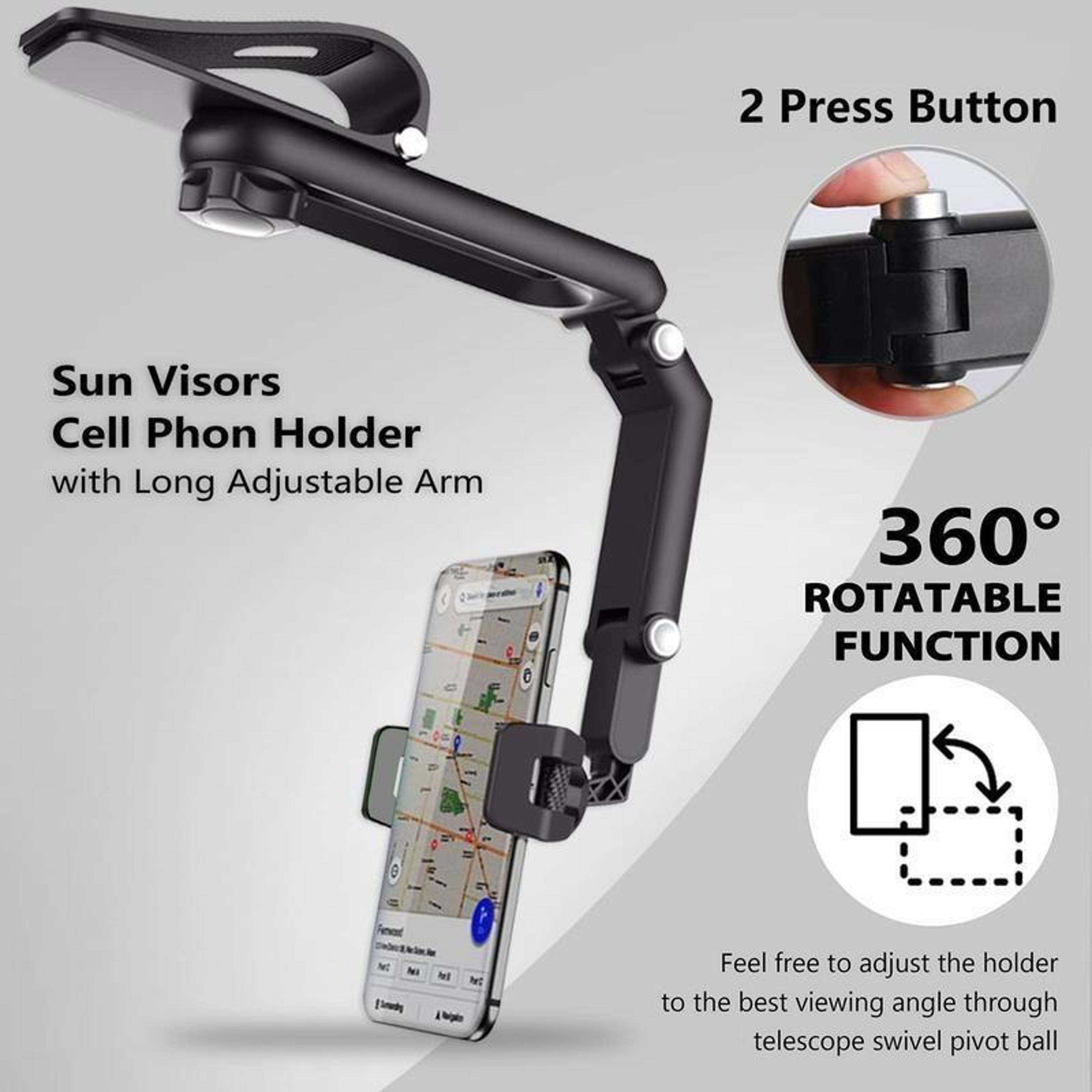 Sun Visor Phone Holder With Rotating Universal Car Phone Mount 3