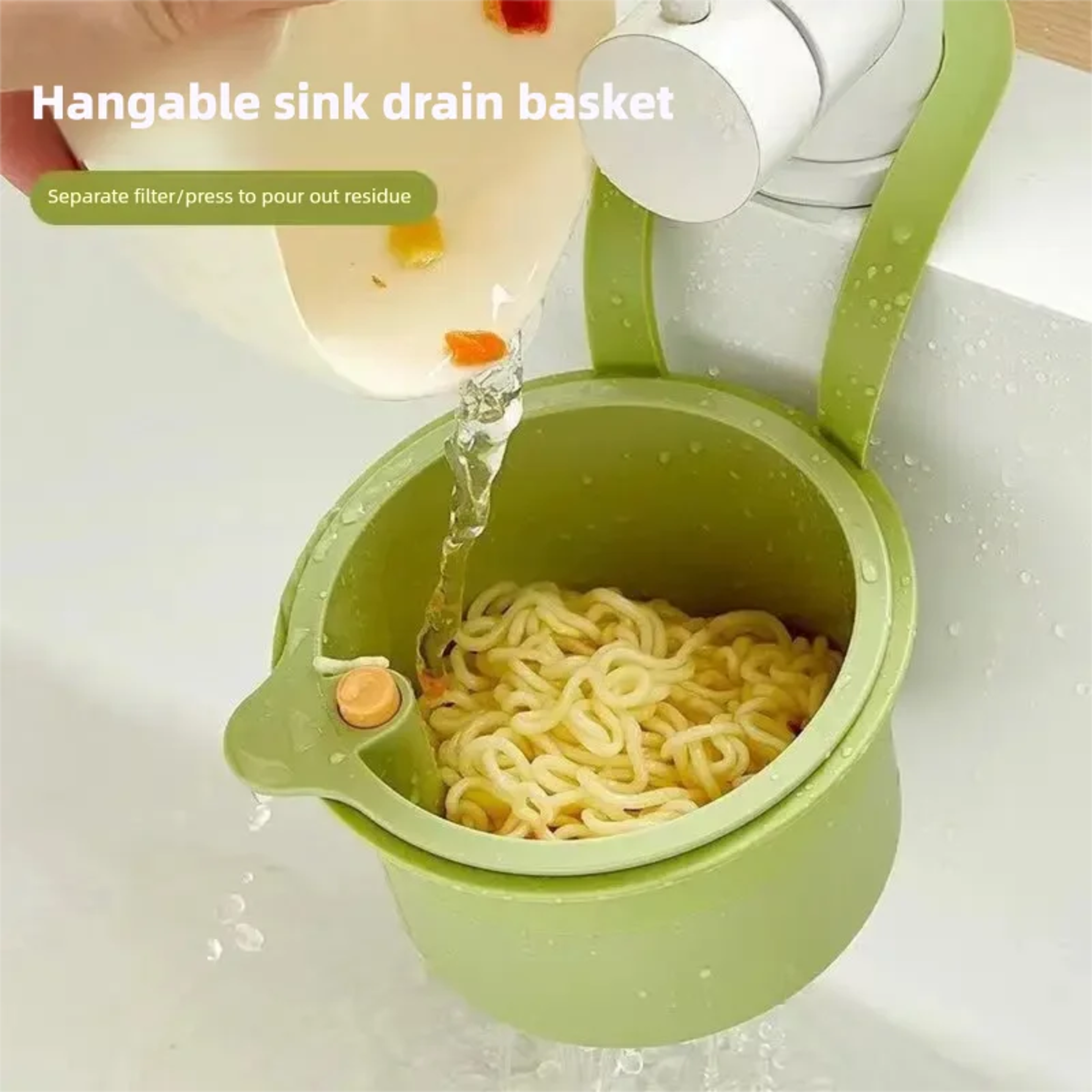Self Cleaning Kitchen Sink Strainer Basket With Automatic Dump Food Waste Catcher  Drain Filter 1