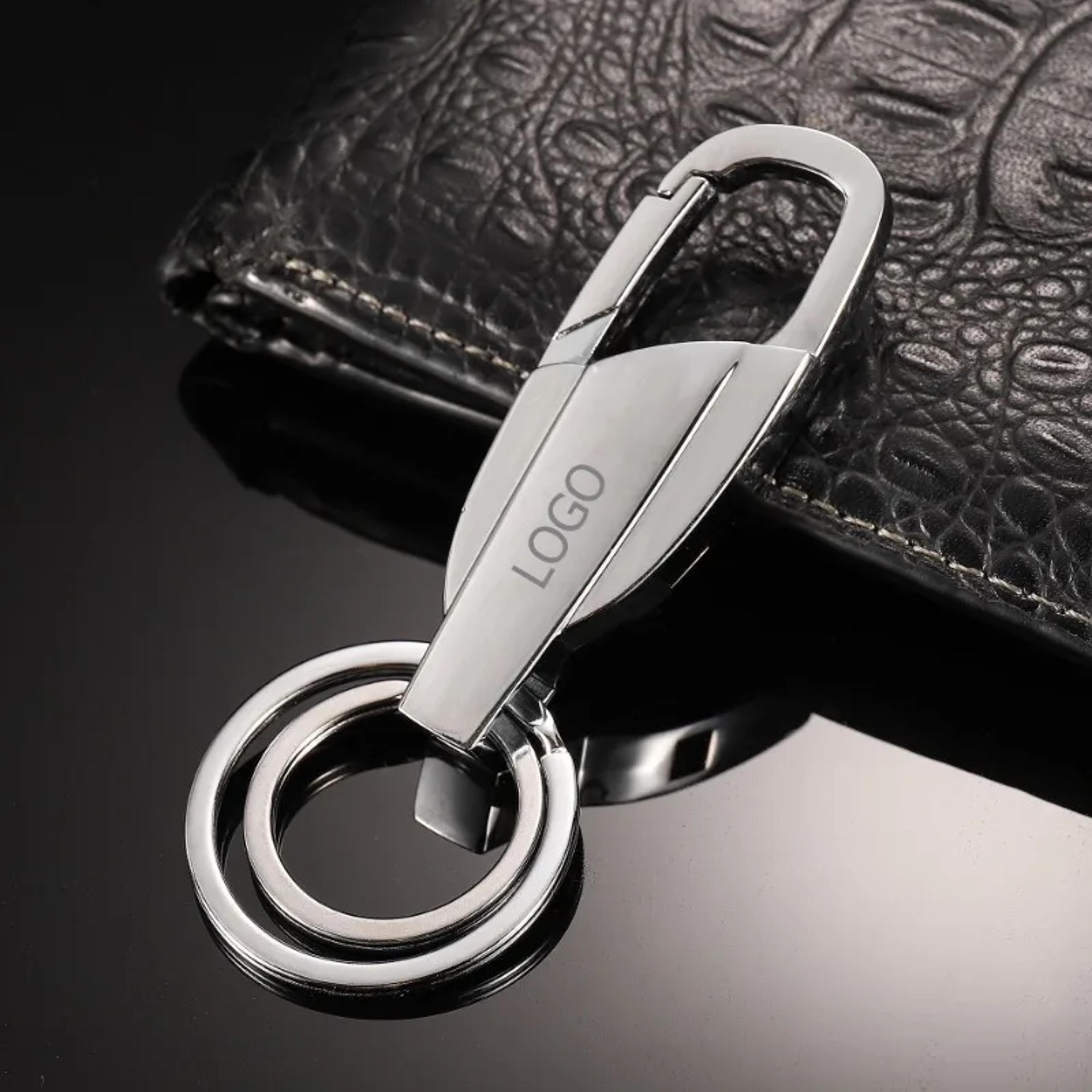 Personalized Metal Keychain With Custom Logo  Laser Engraved Double Ring Keychain 1