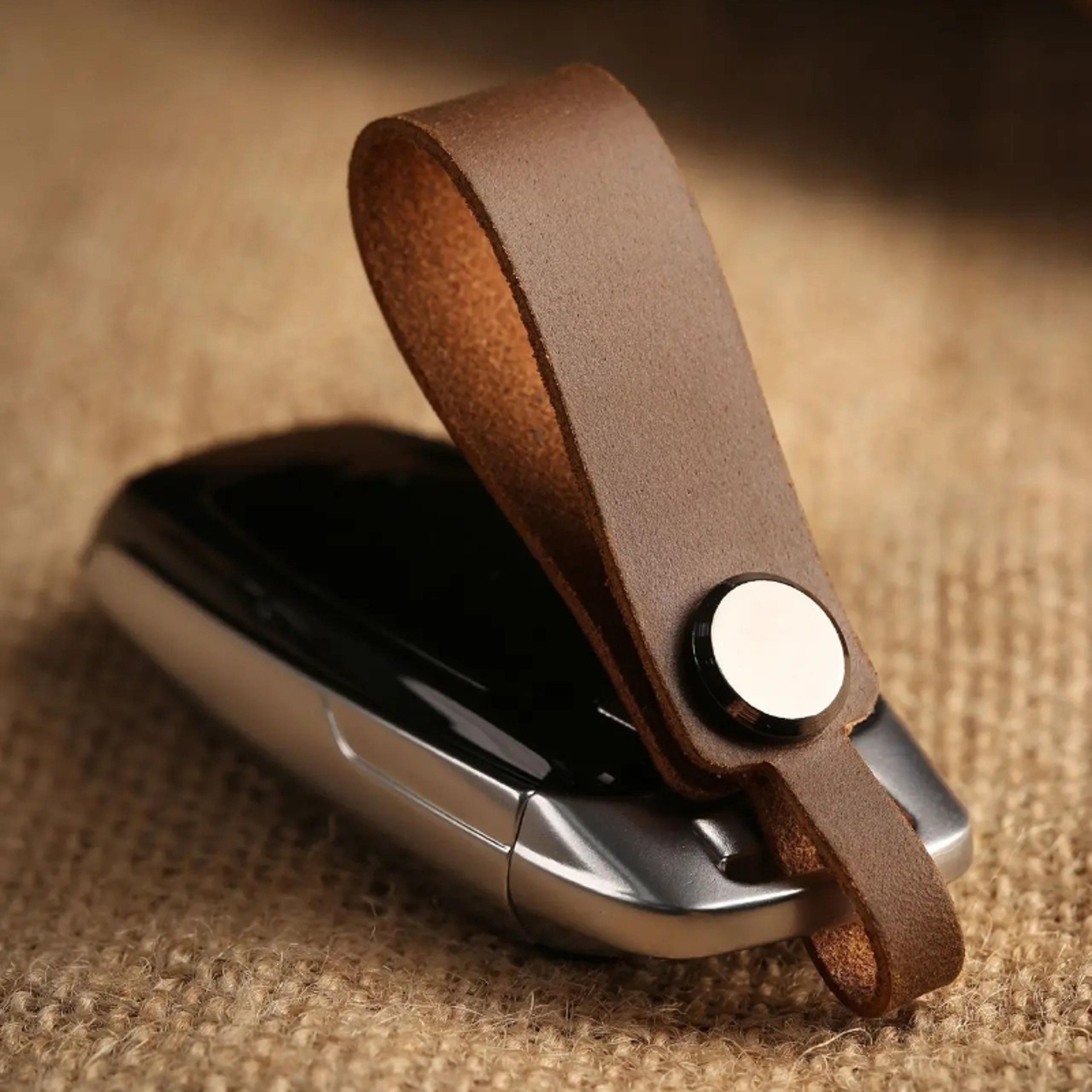 Personalized Leather Keychain Custom Engraved Name Key Ring For Car Keys  Everyday Carry 0