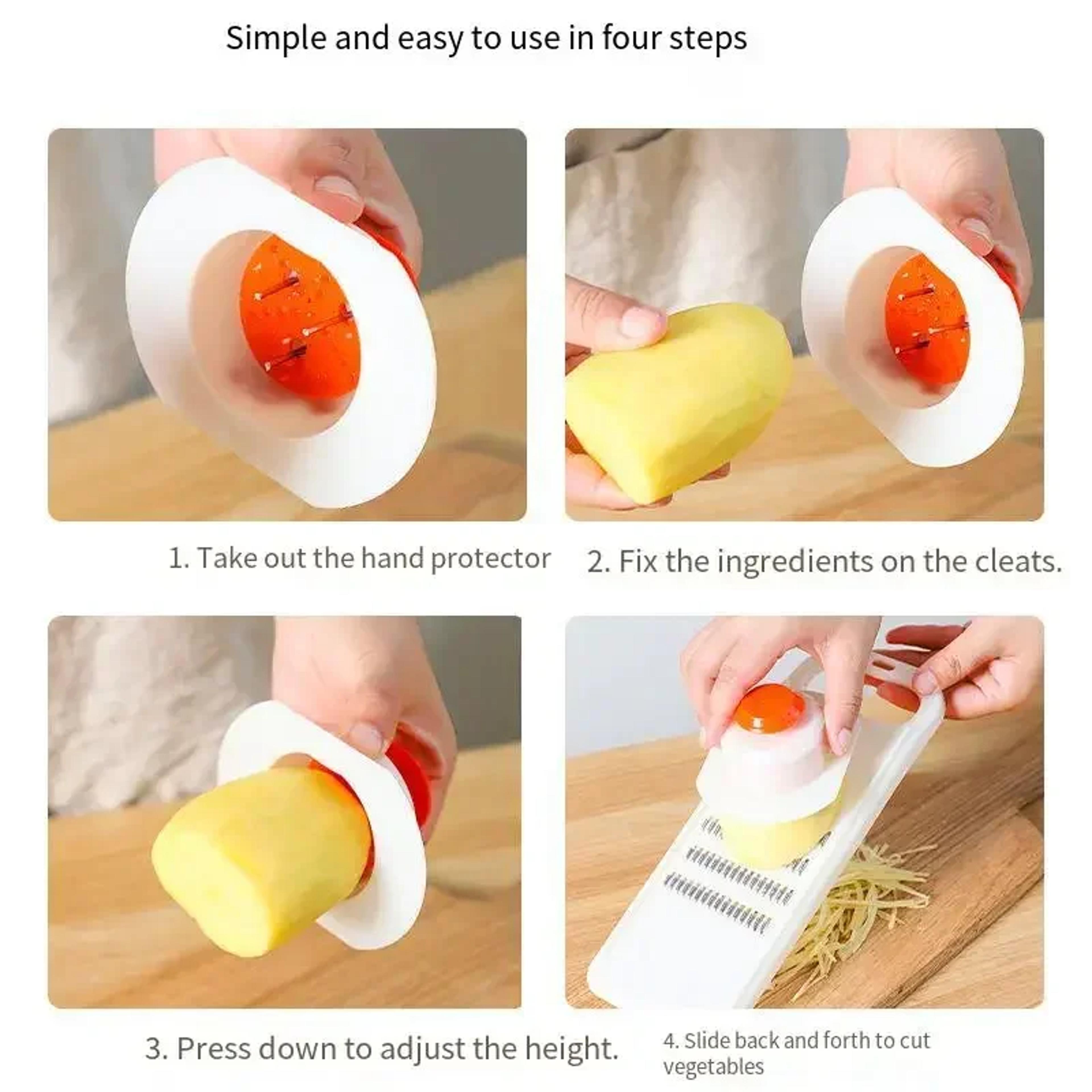 Fresh Slice Pro Vegetable Slicer  Manual Vegetable Cutter For Fast Shredding Grating  Julienne Prep 4