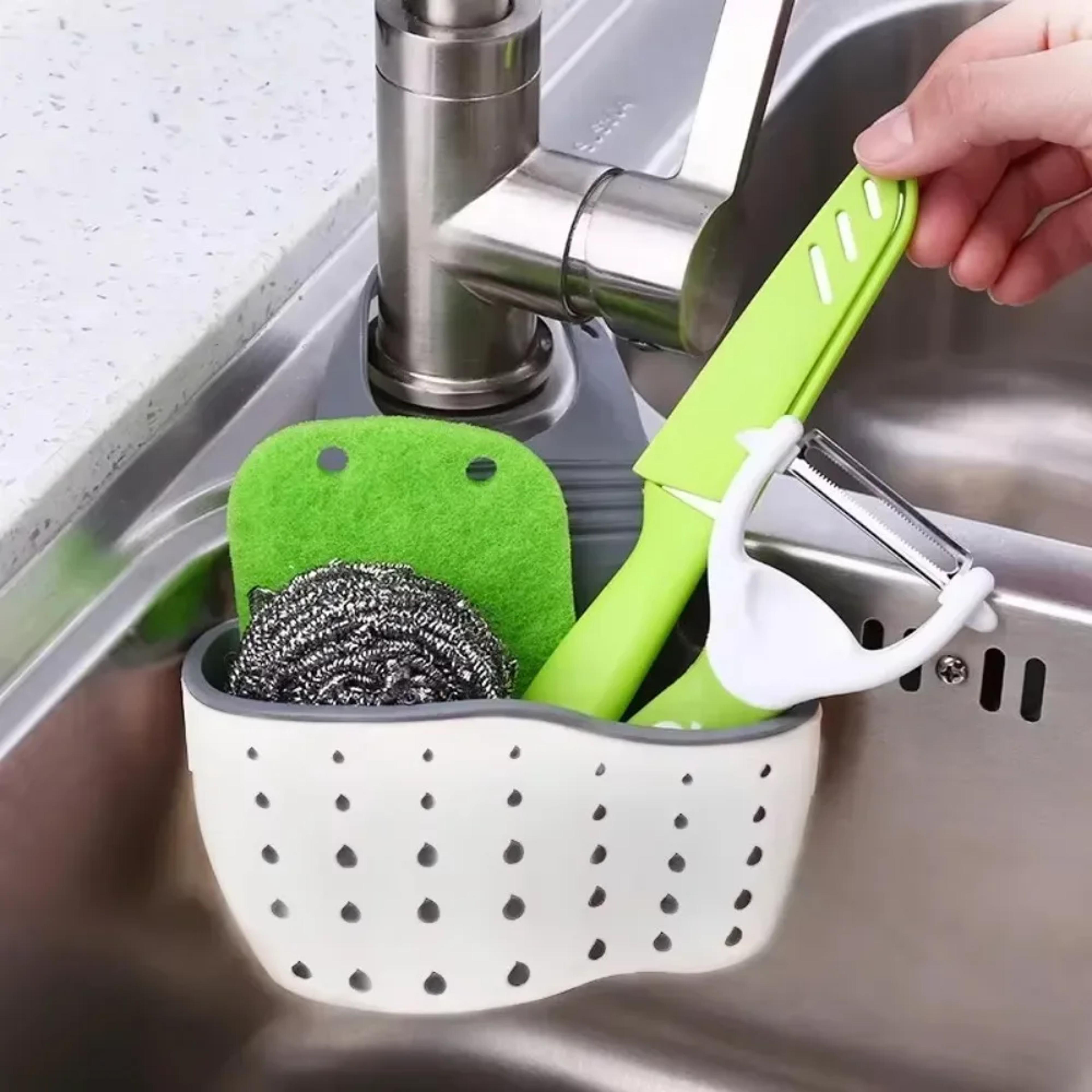 Adjustable Sink Organizer Kitchen Sink Caddy Sponge Holder Basket For Faucet Storage 0