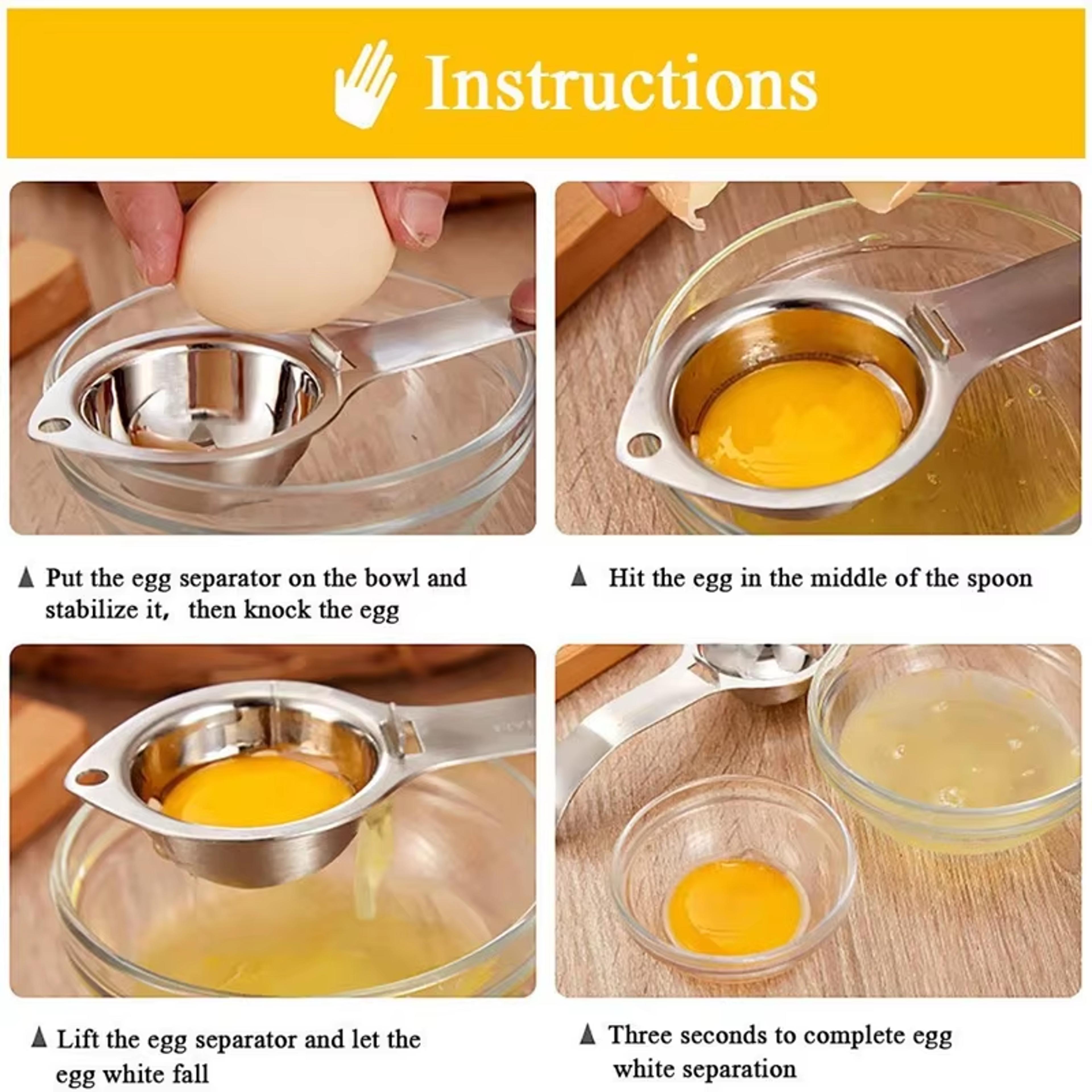 Premium Egg Separator Stainless Steel Egg Yolk Separator For Fast Mess Free Baking  Cooking 4