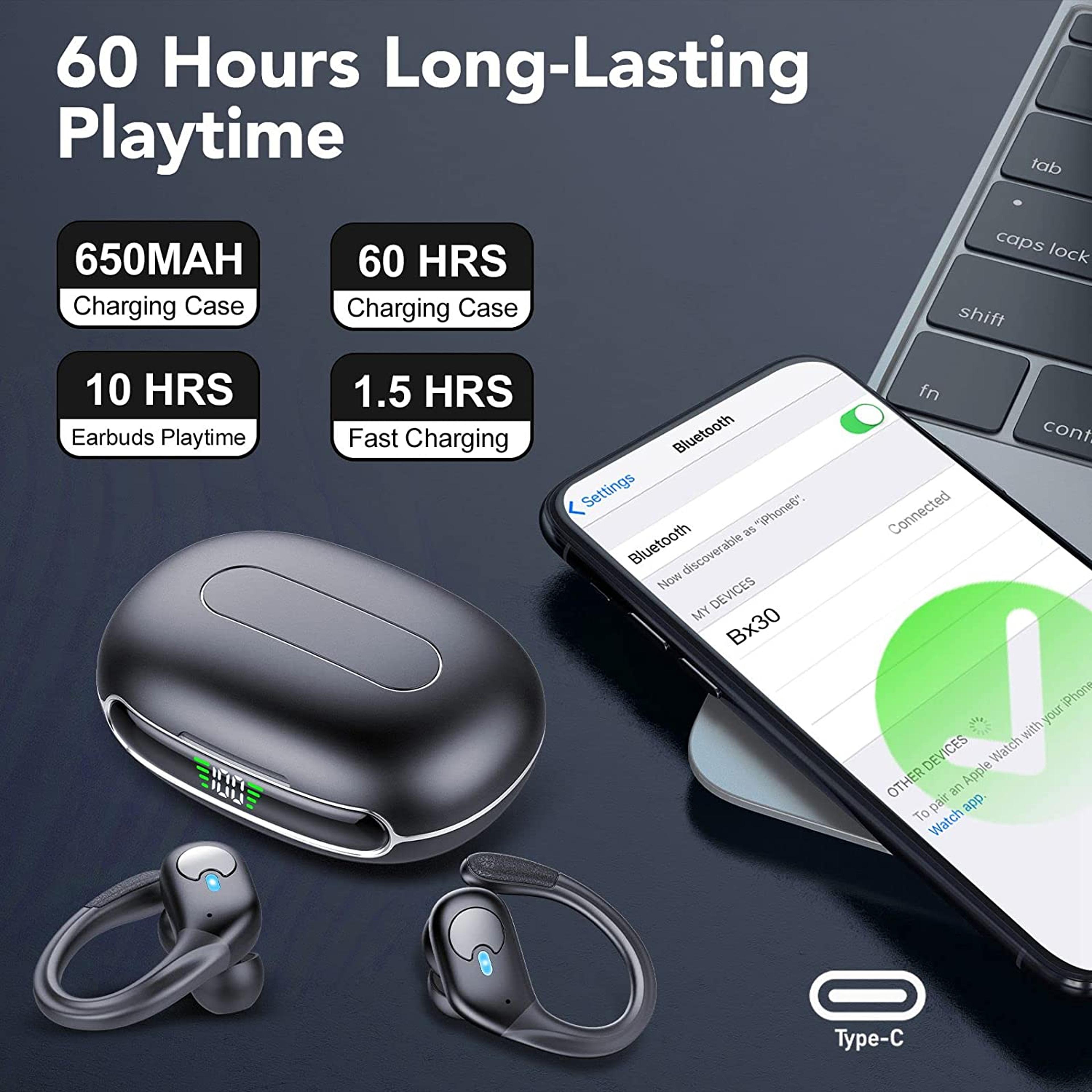 Bluetooth Earbuds Wireless Sports Earbuds With LED Display HiFi Stereo  HD Mic 5