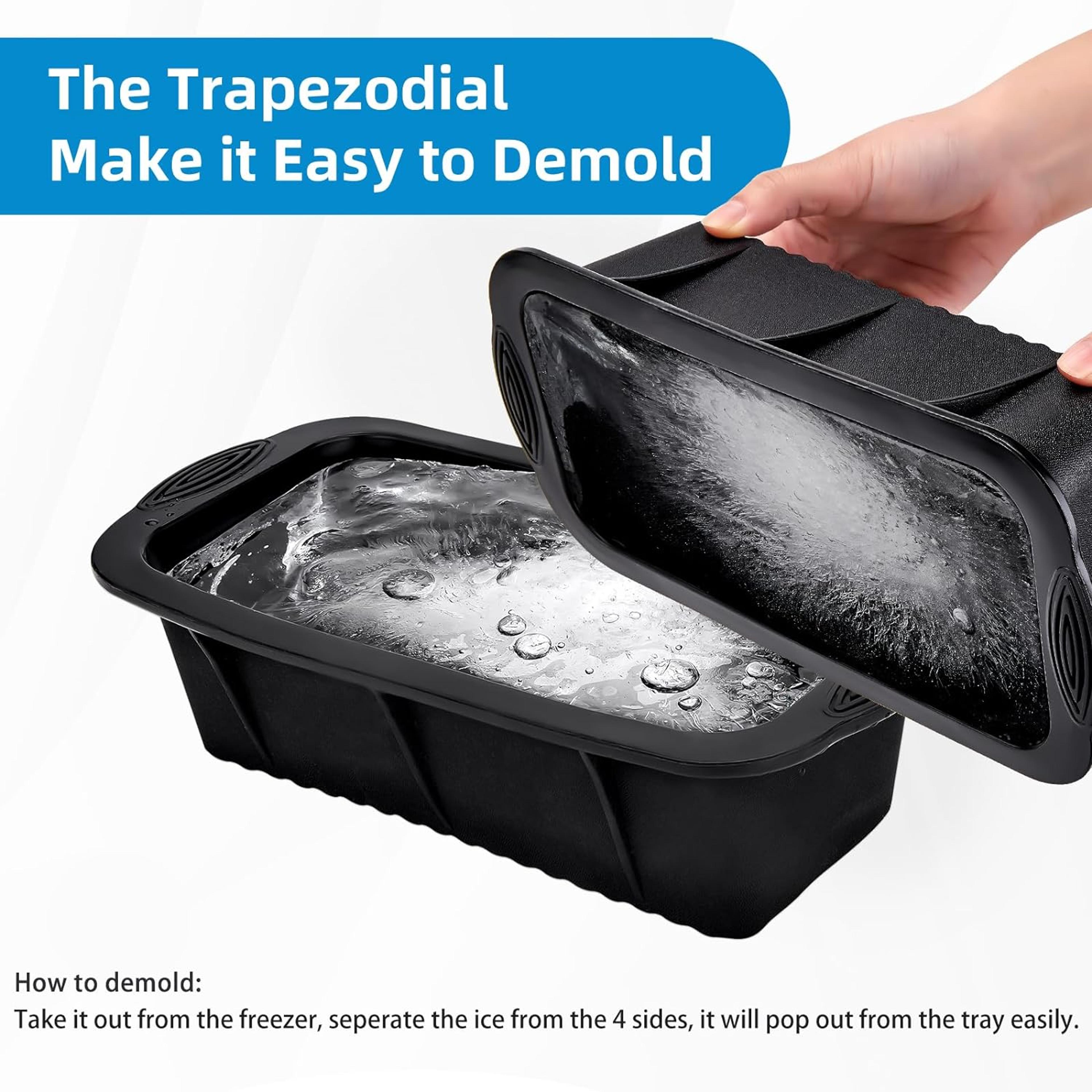Extra Large Ice Block Mold Set Reusable Silicone Ice Mold For Ice Baths Coolers  Camping 4
