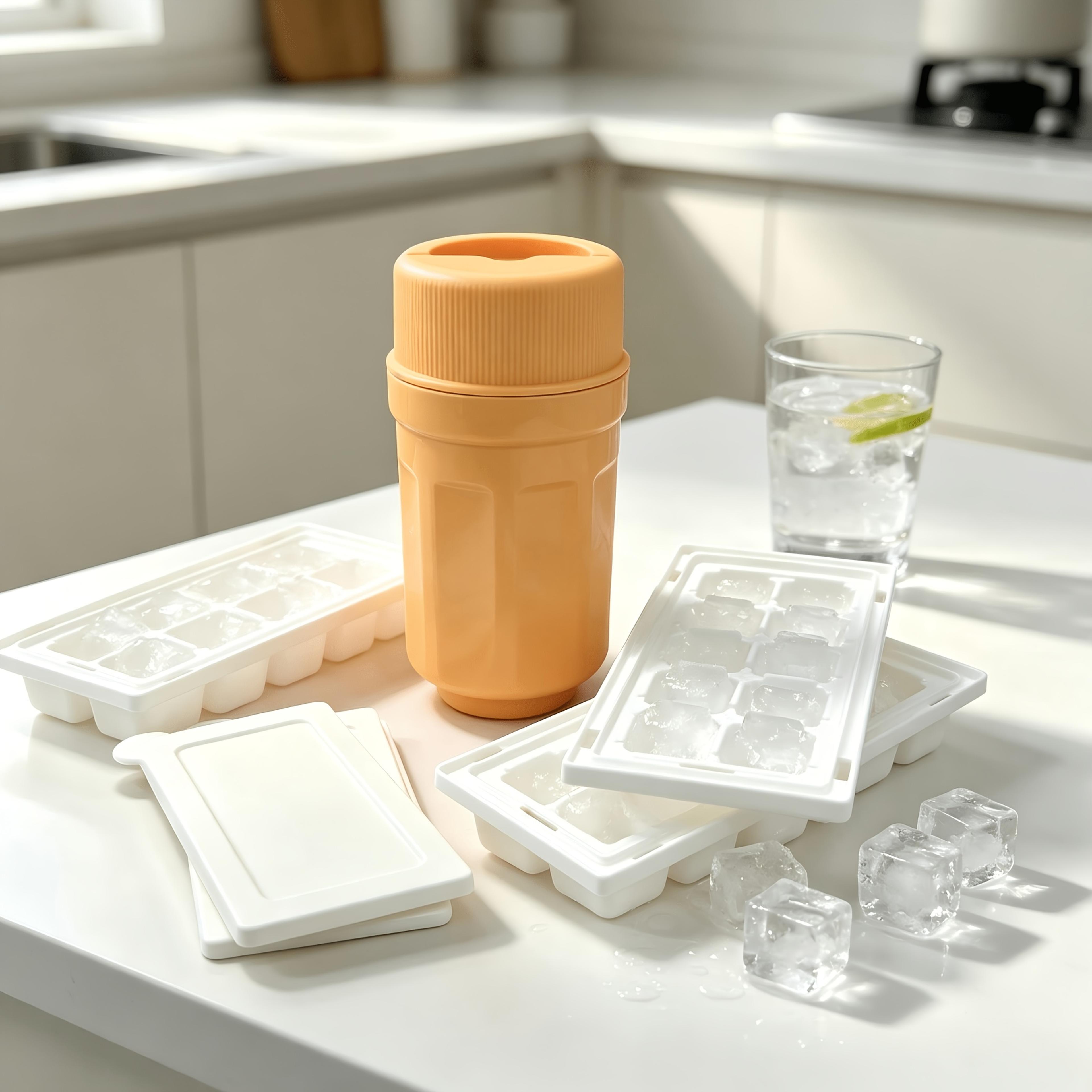 Frost Twist Twist Ice Cube Tray With Lid  Stackable Ice Maker Cup Set 0