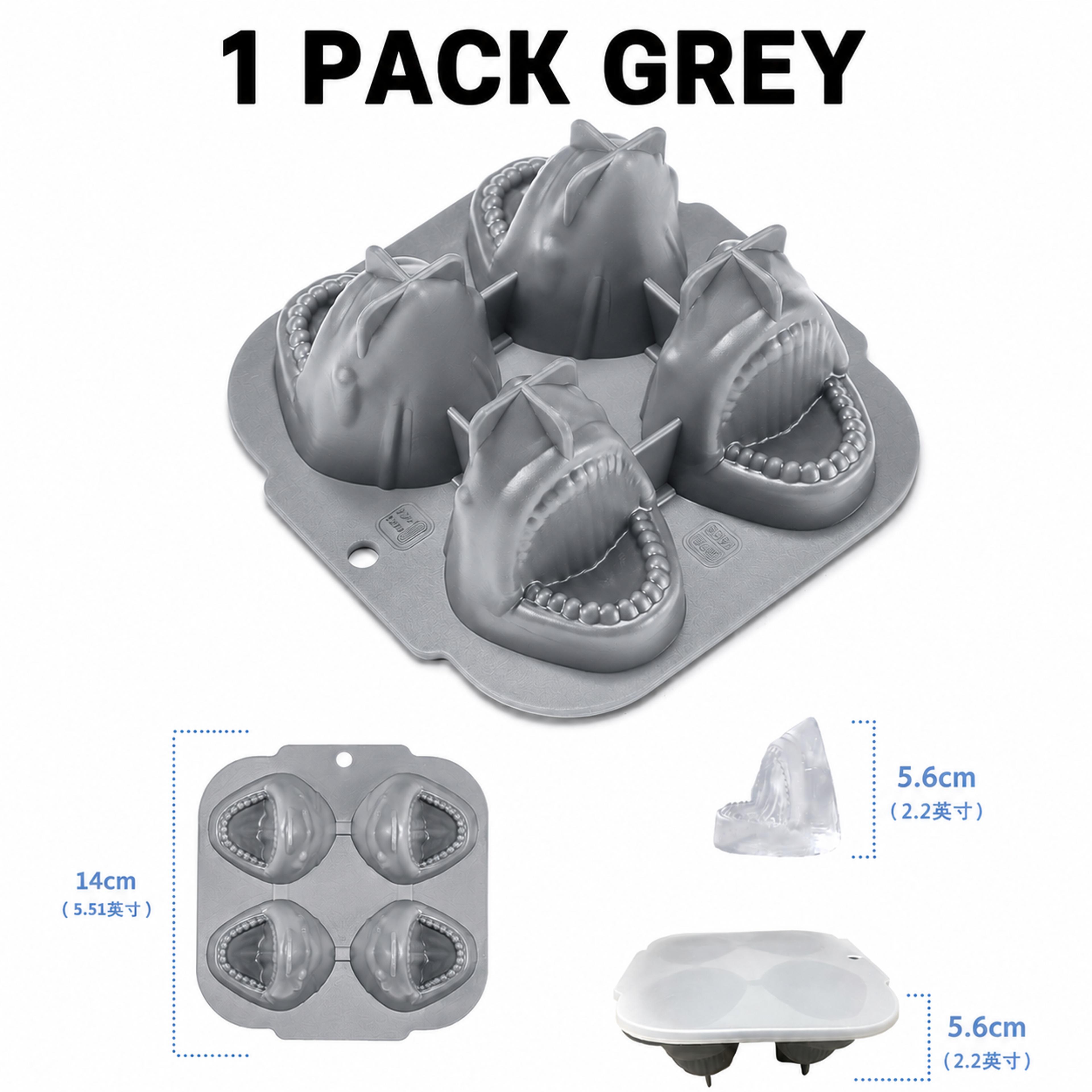 Shark Ice Cube Mold Silicone Ice Tray For Whiskey Cocktails And Fun Party Drinks 7