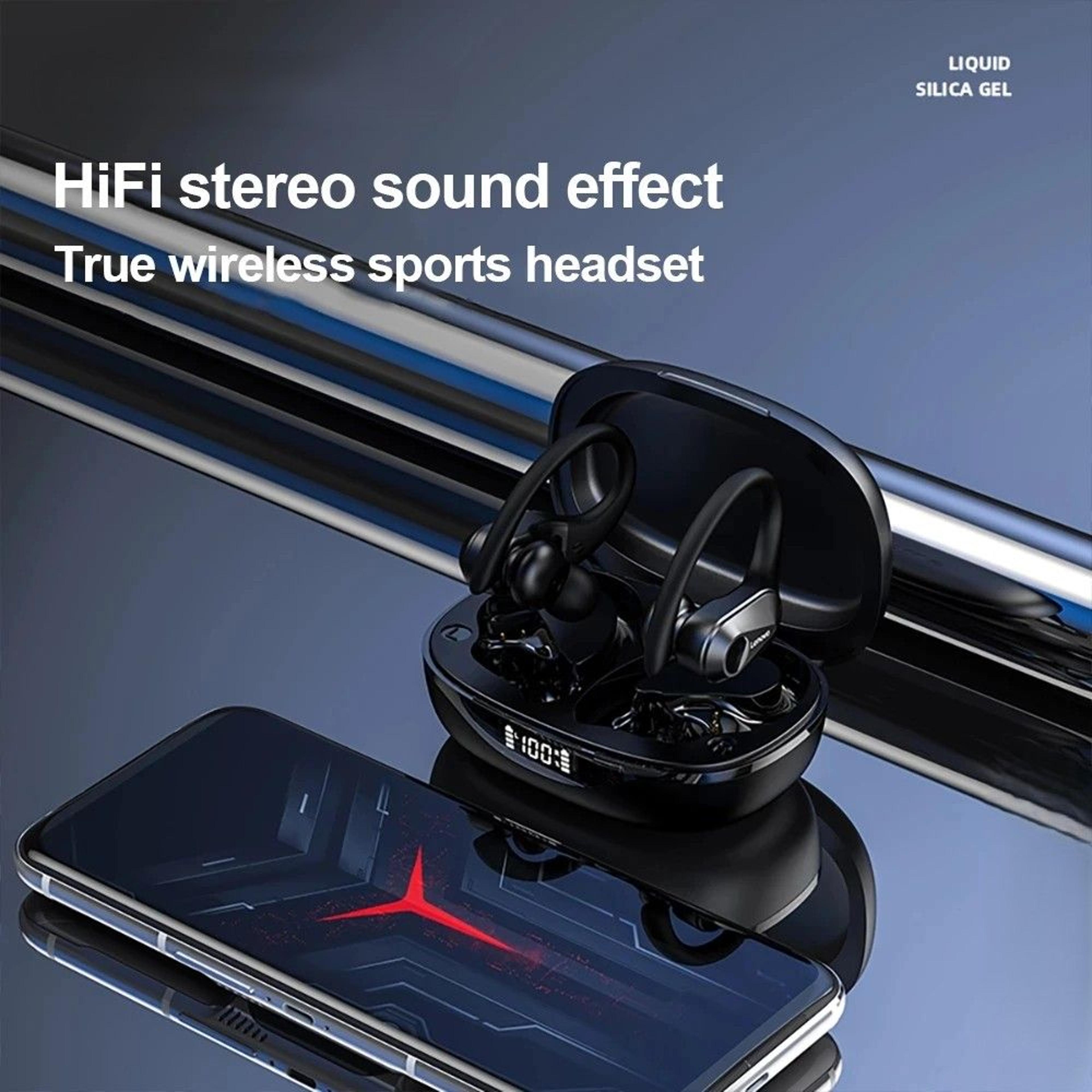 Bluetooth Earbuds With Secure Earhooks ENC Calls  LED Display For Sports 6