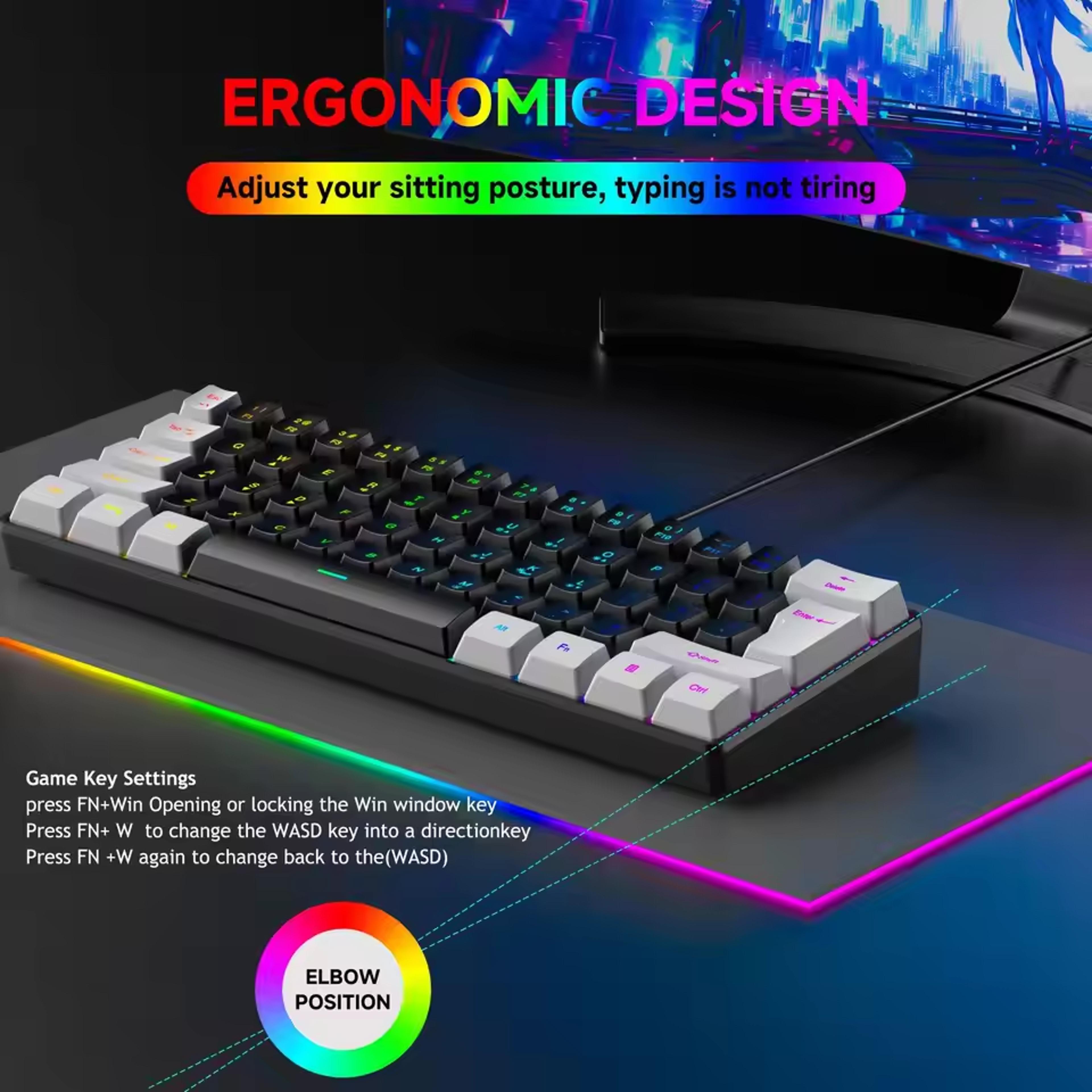 Mechanical Keyboard With RGB Backlight Keys Wired Gaming Keyboard Red Or Blue Switch 1
