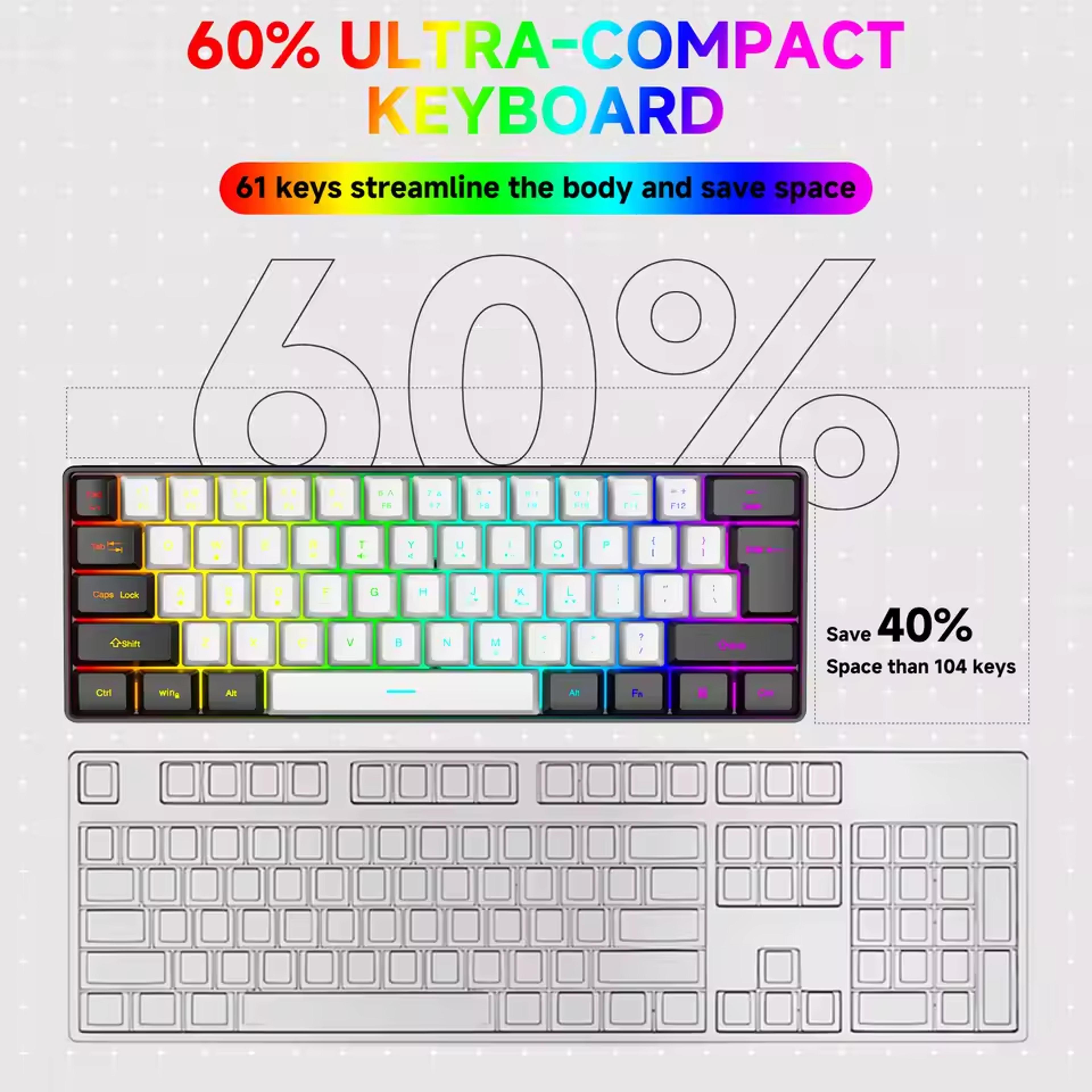 Mechanical Keyboard With RGB Backlight Keys Wired Gaming Keyboard Red Or Blue Switch 4