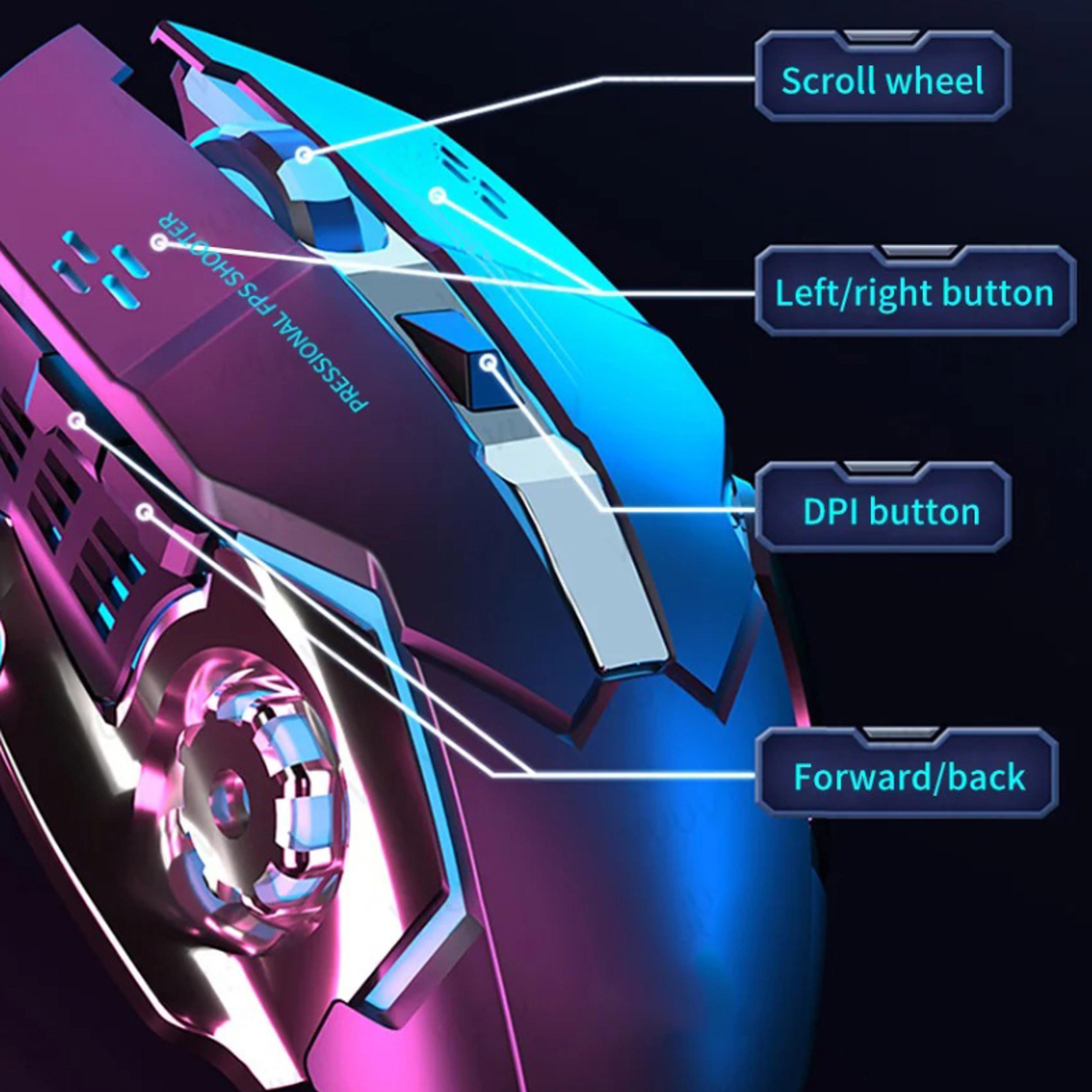 Stealth Glow Rechargeable Wireless Gaming Mouse With Bluetooth Silent Click  RGB Backlight 4