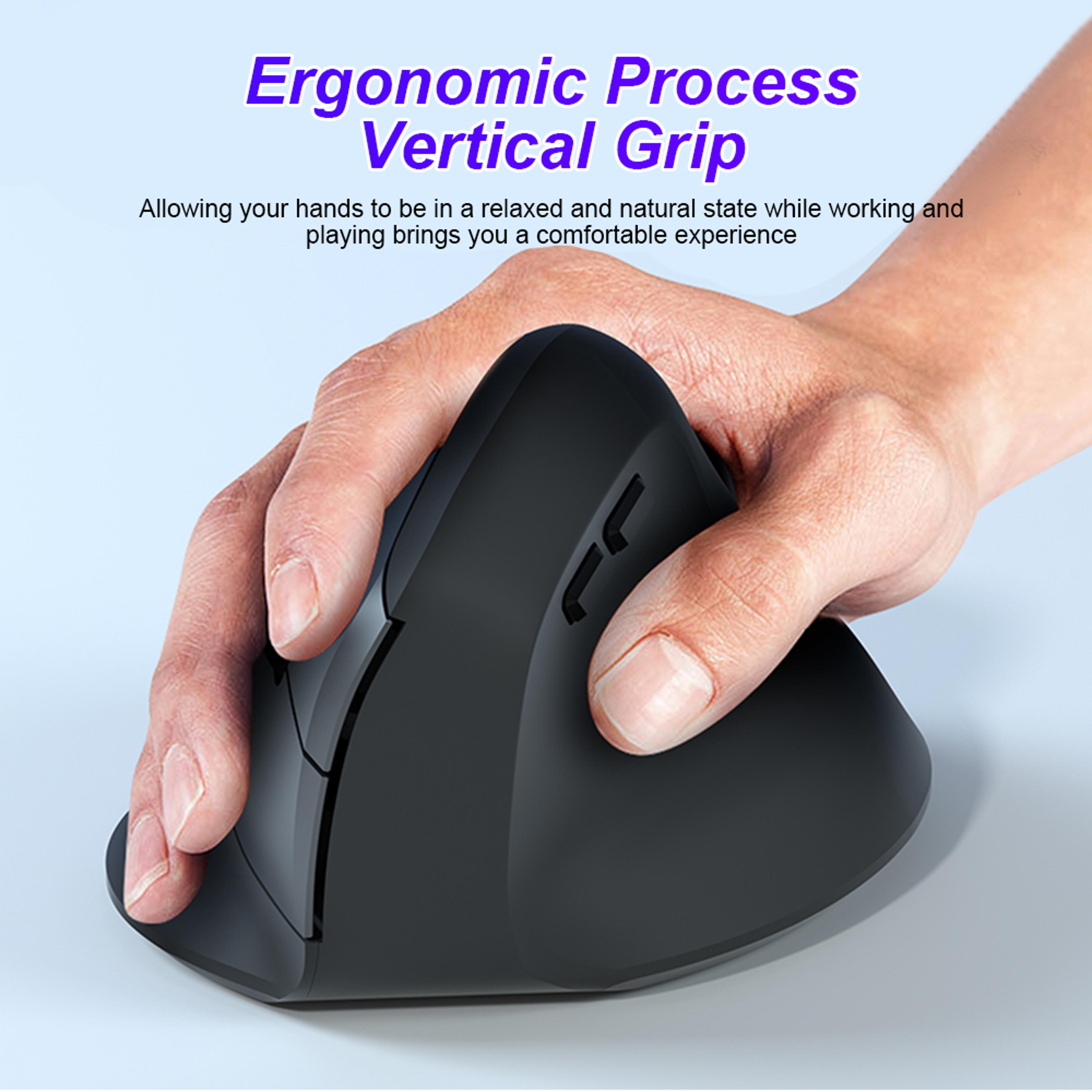 Ergonomic Vertical Mouse Wireless Bluetooth Rechargeable Mouse With Adjustable DPI 5