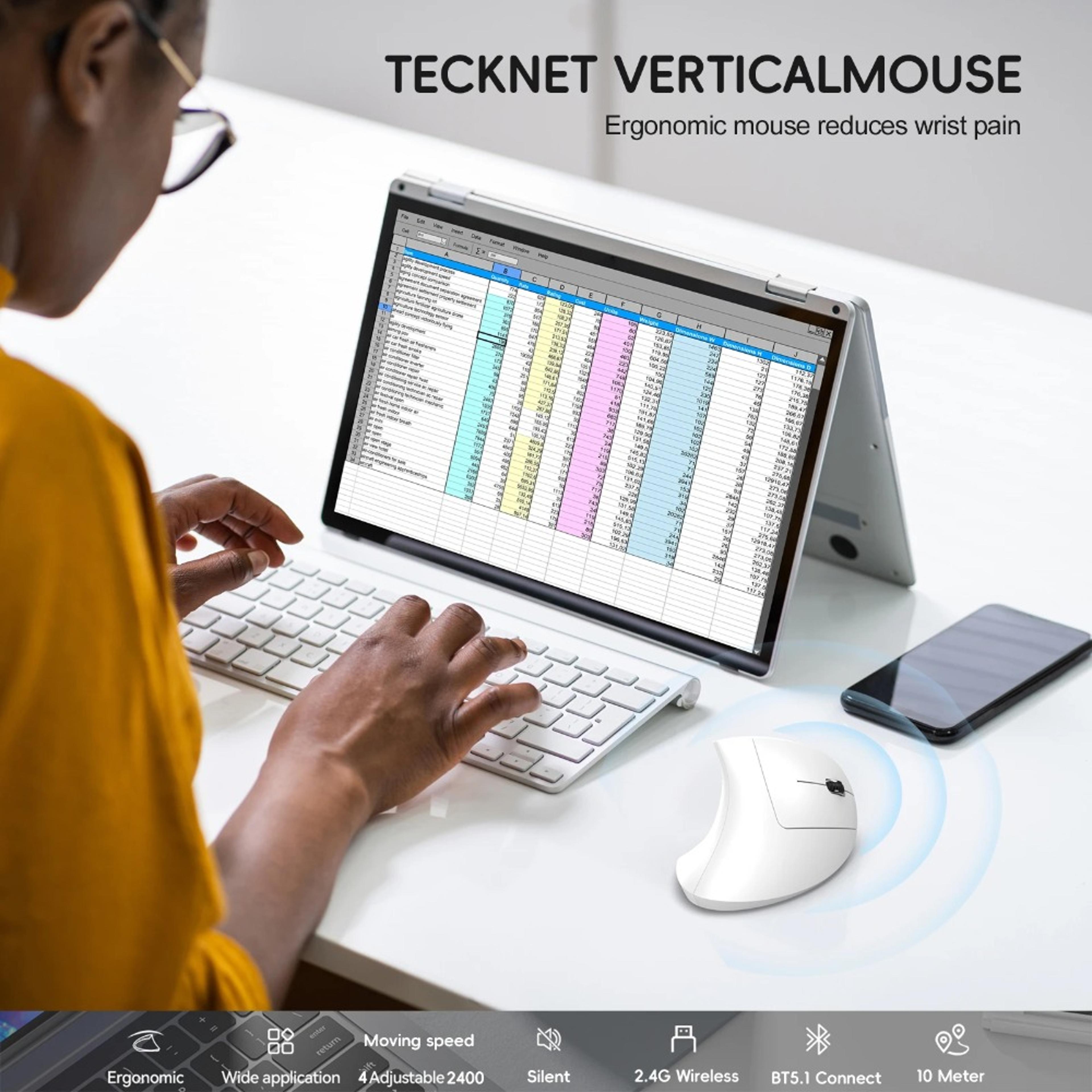 Ergo Glide Wireless Vertical Mouse Bluetooth Rechargeable Silent Ergonomic Mouse For Laptop  Office 5