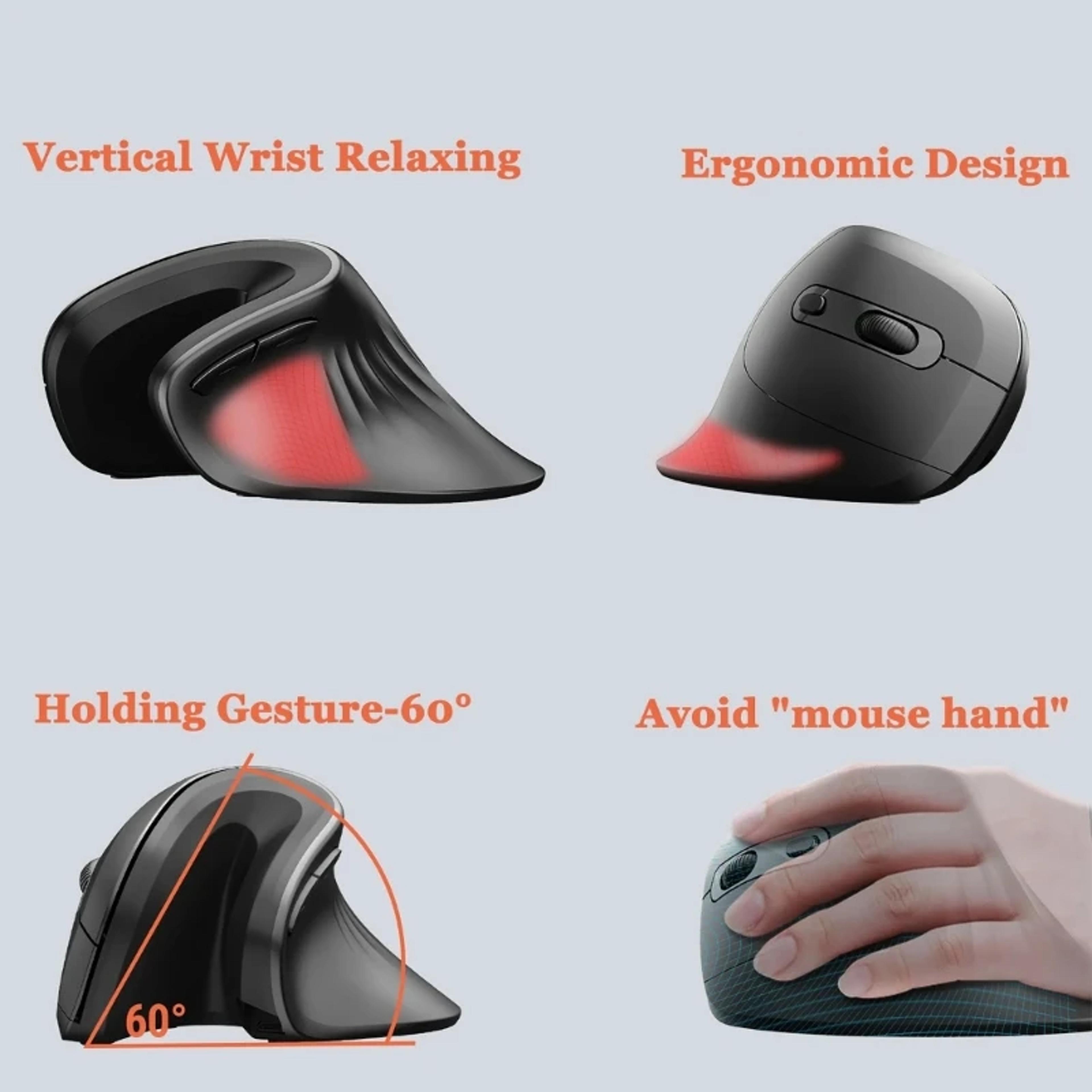 Vertical Mouse Wireless Ergonomic Silent Mouse With Adjustable DPI For Laptop  Desktop 3