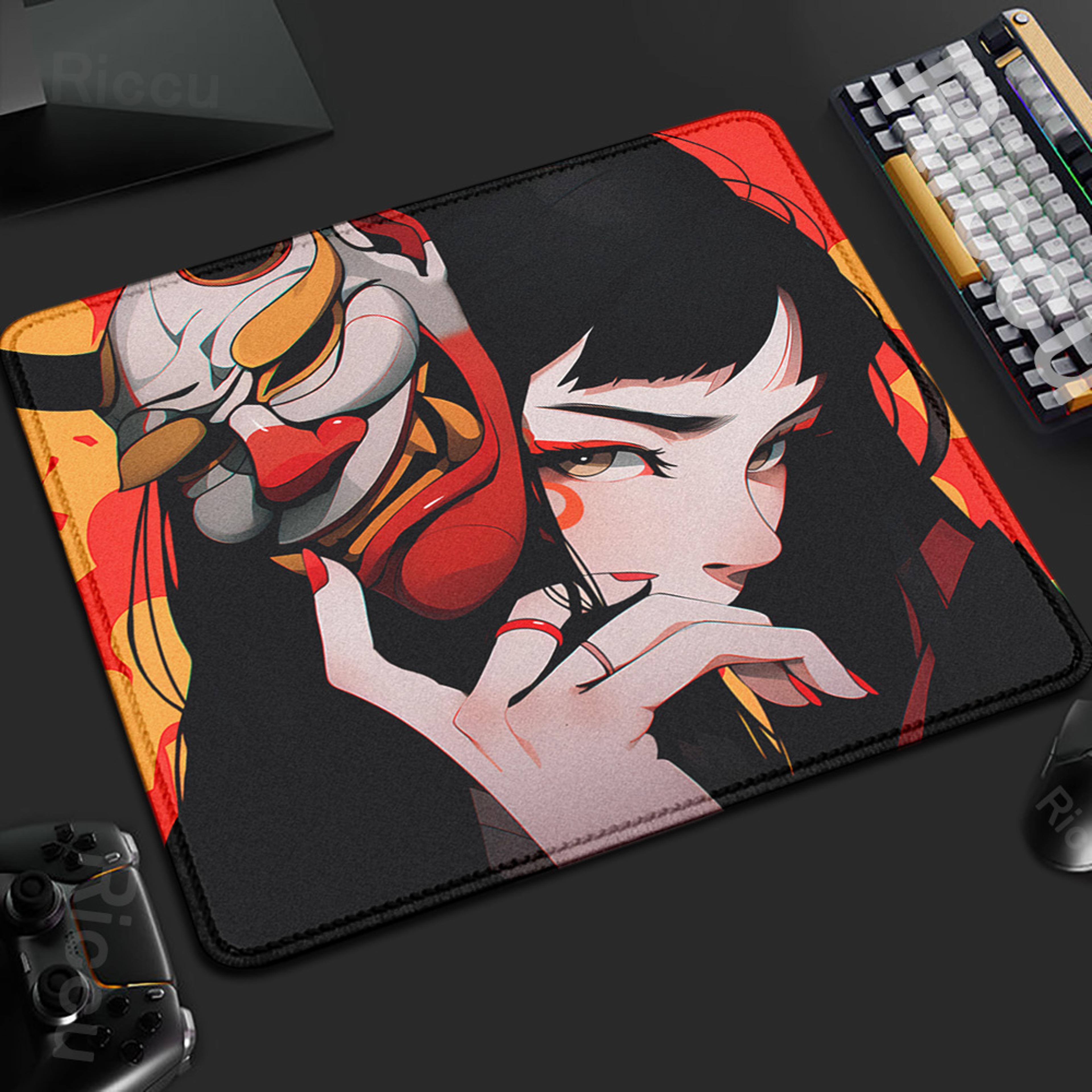 Oni Anime Mouse Pad Large Gaming Desk Mat With Non Slip Base And Stitched Edges 5