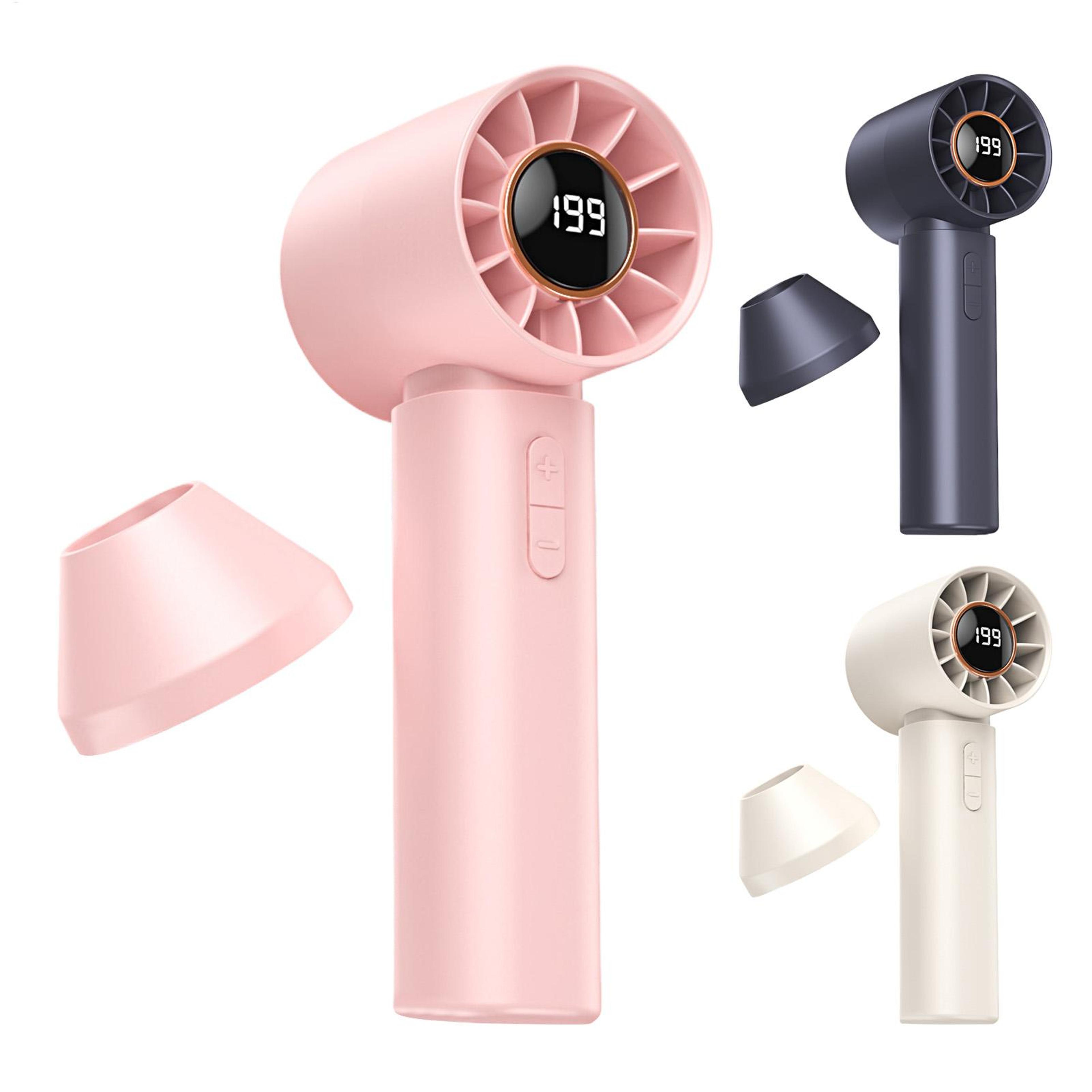 Portable Handheld Fan With Digital Display Speeds USB Rechargeable Travel Fan 3