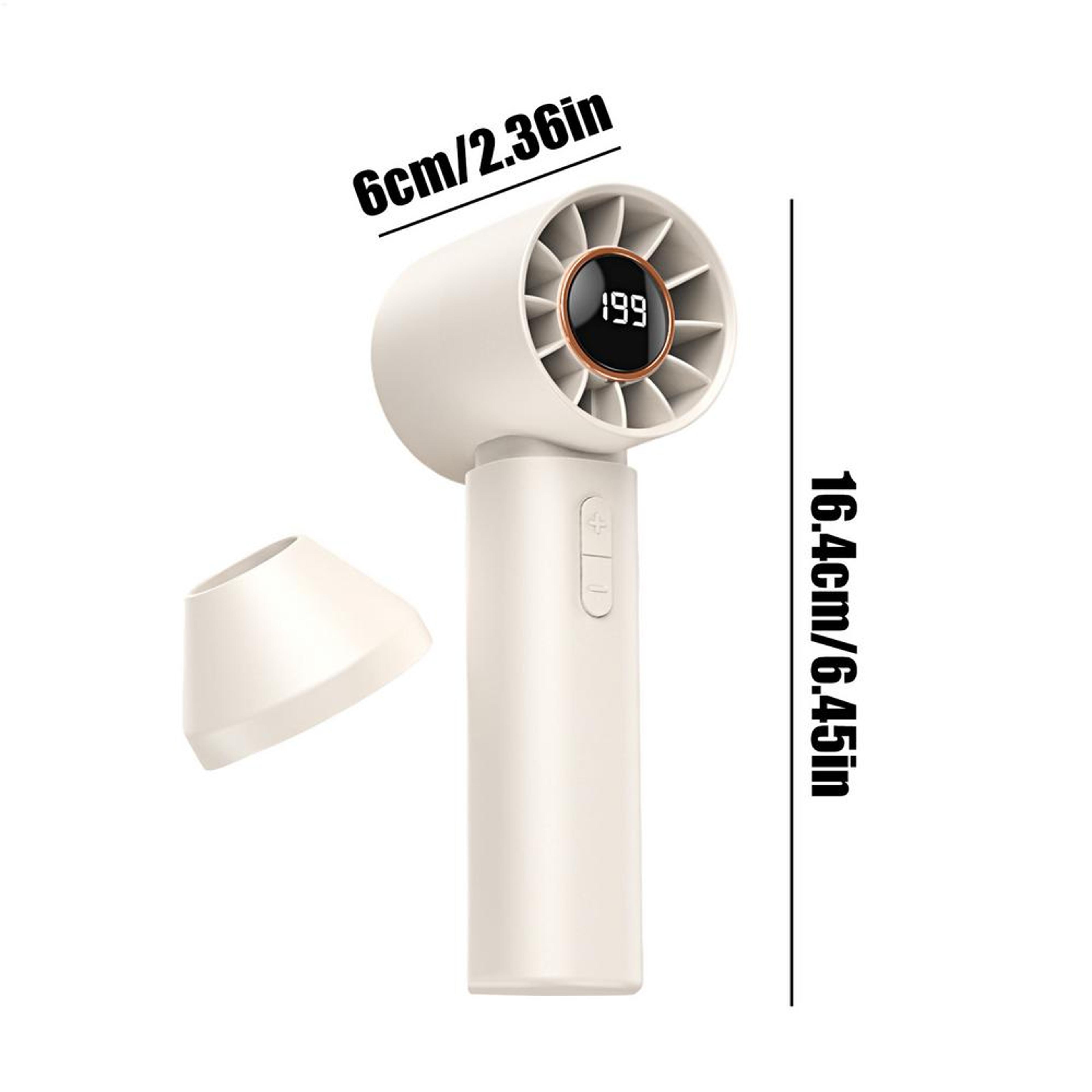 Portable Handheld Fan With Digital Display Speeds USB Rechargeable Travel Fan 5