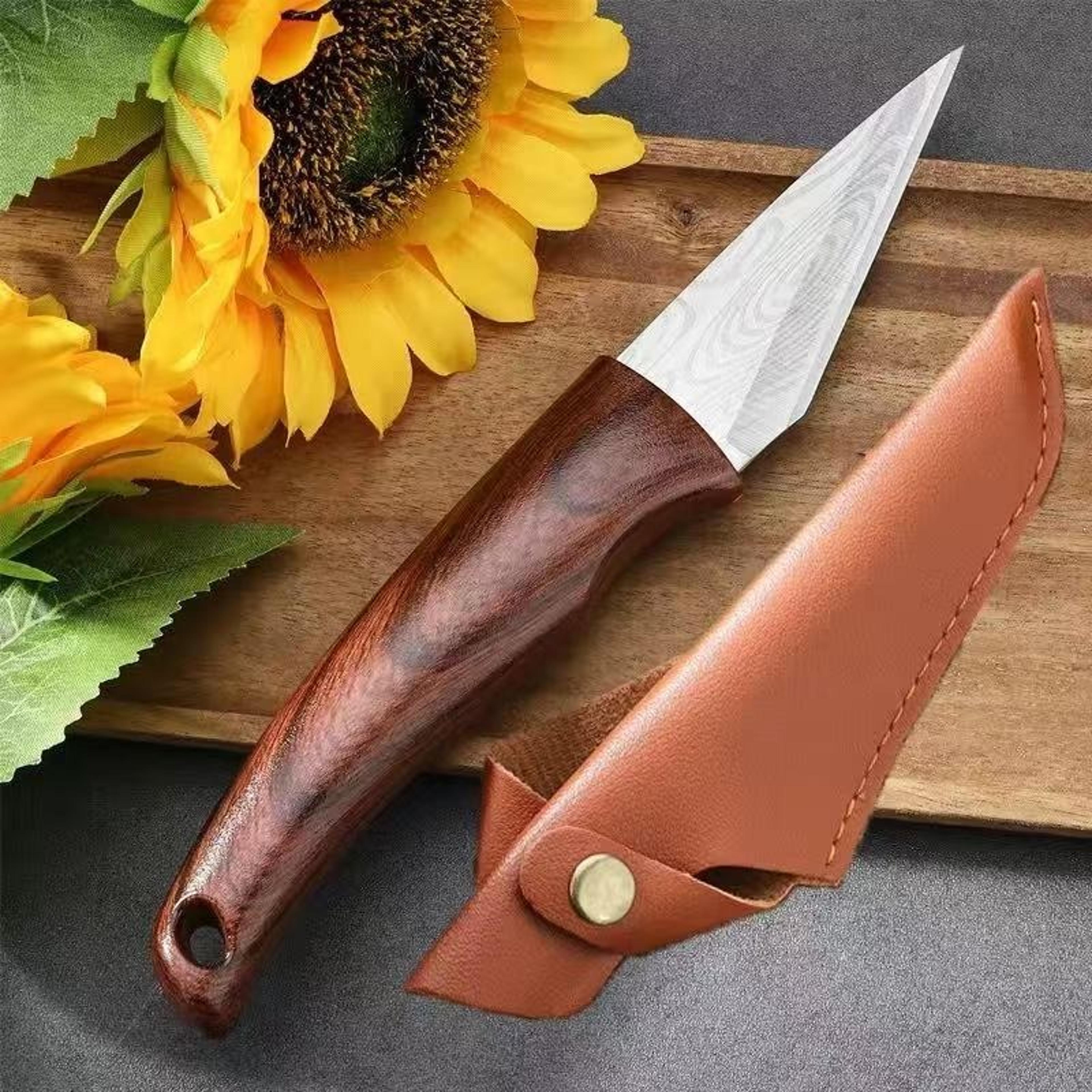 Premium Grafting Knife With Wooden Handle  Leather Sheath Precision Garden Grafting Tool 4