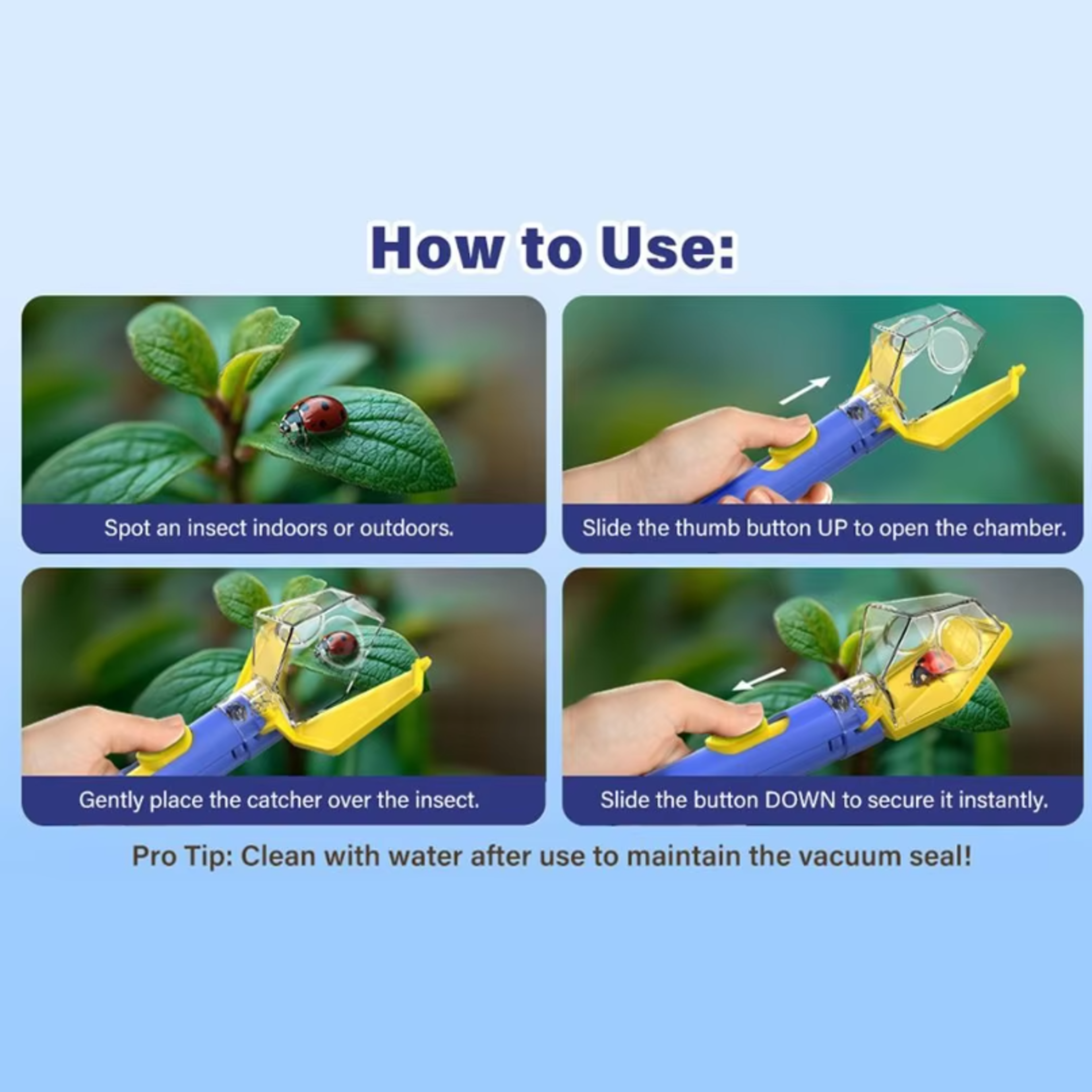 Portable Bug Catcher  Transparent Bug Observation Box With Safe Release For Kids And Home 4