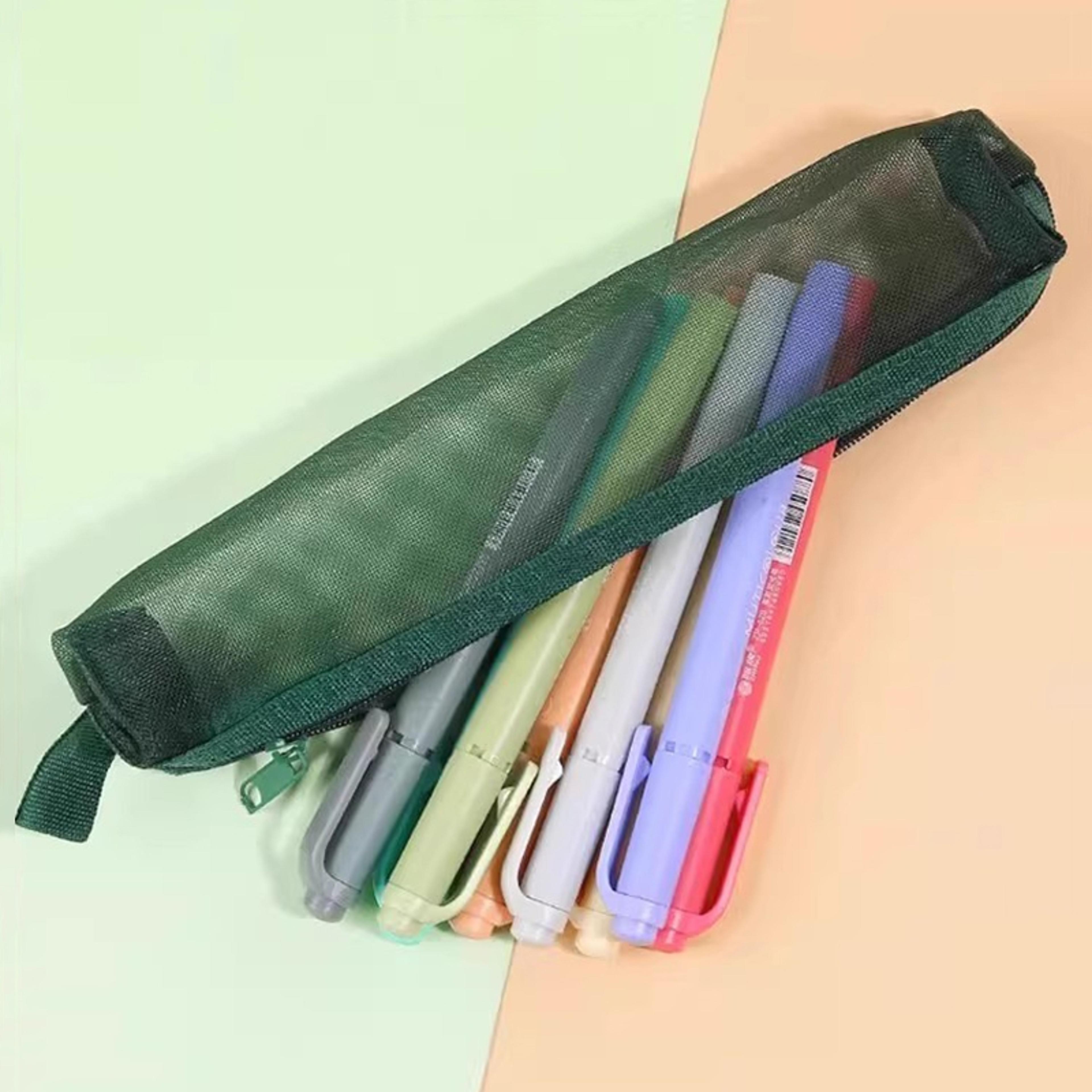 Portable Mesh Pencil Case Organizer With Zipper For Students Back To School Backpack Essentials 4