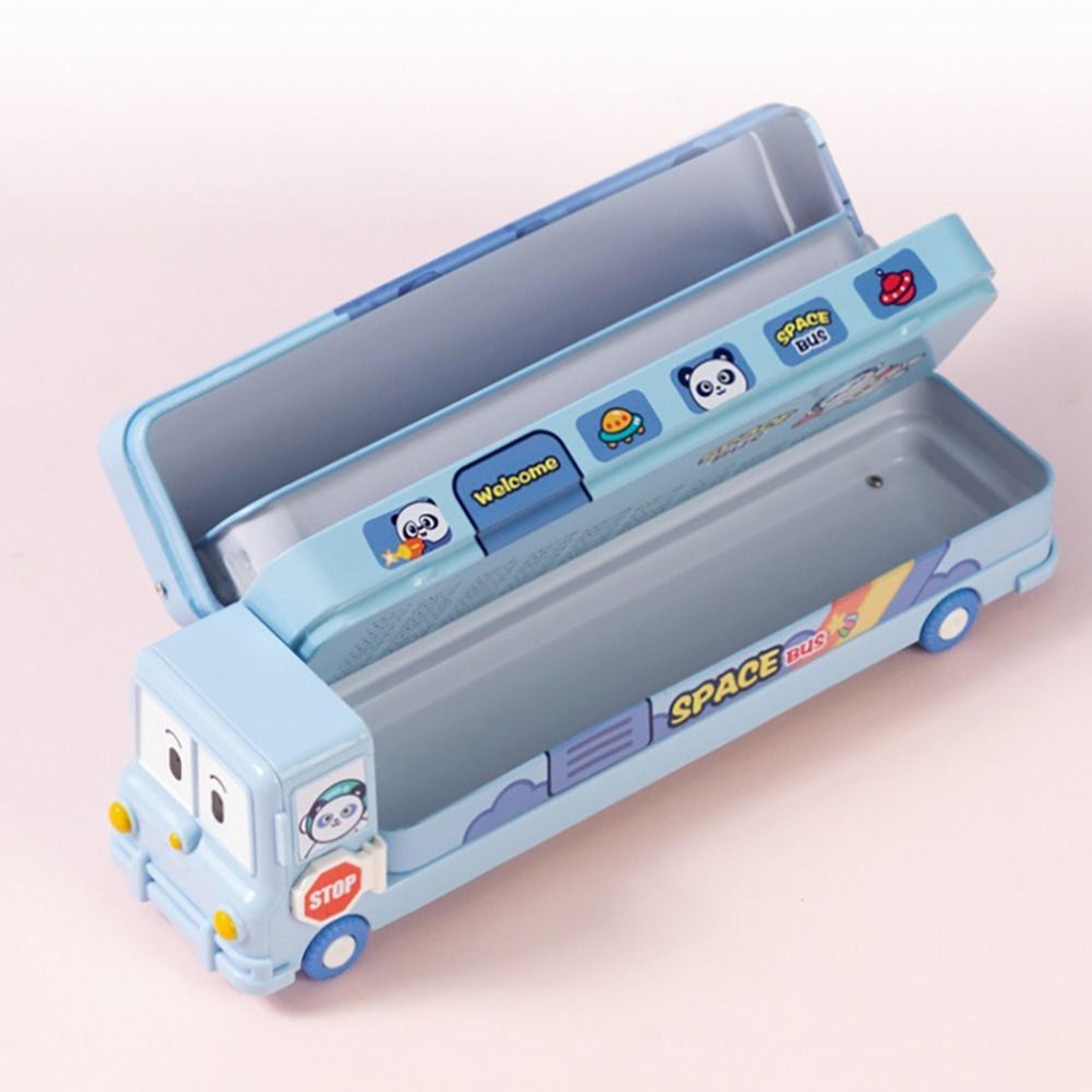 Layer Bus Pencil Case With Back To School Backpack Built In Sharpener Large Capacity School Organiz 1