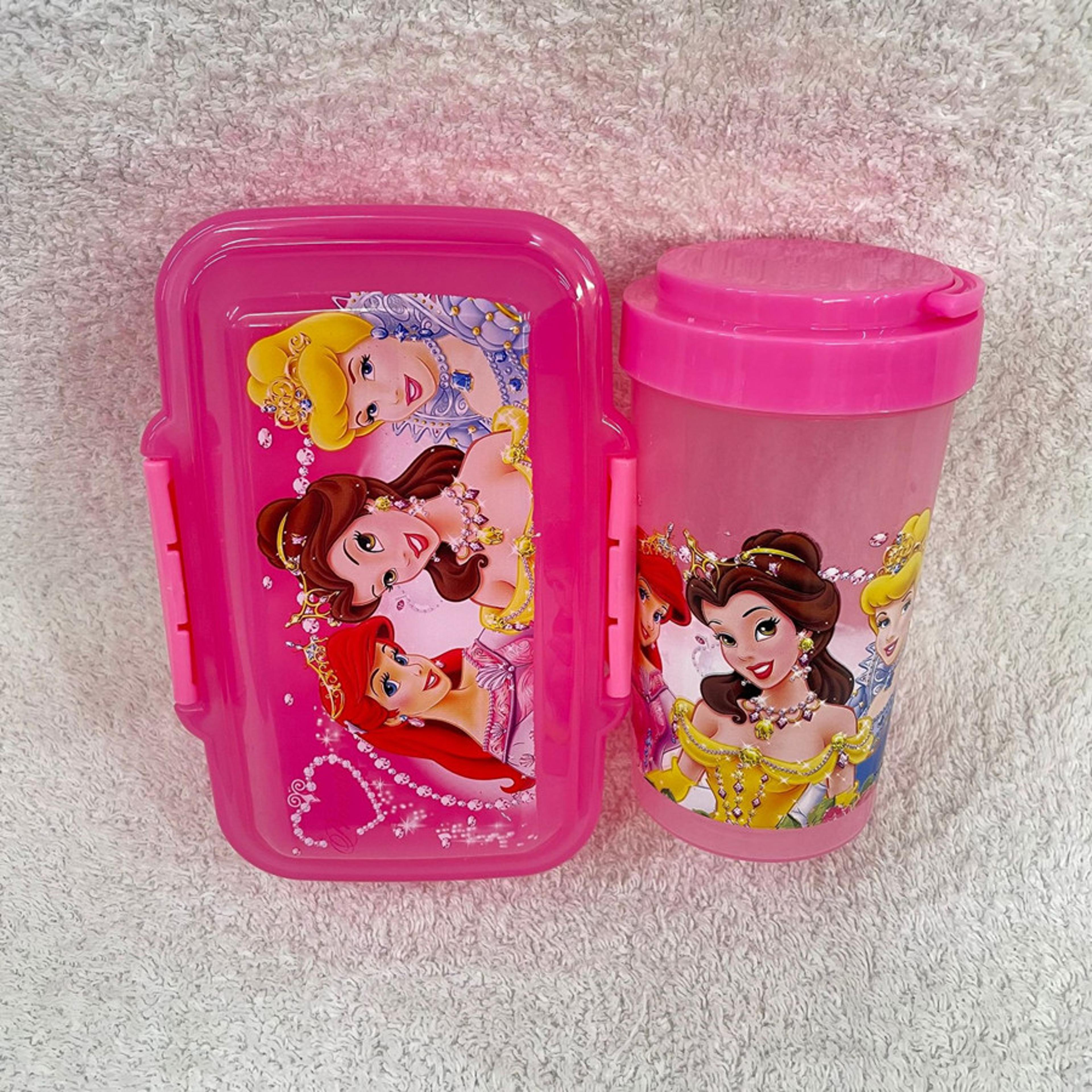 snow princess anime lunch box with bottle & spoon for kids back to school essential