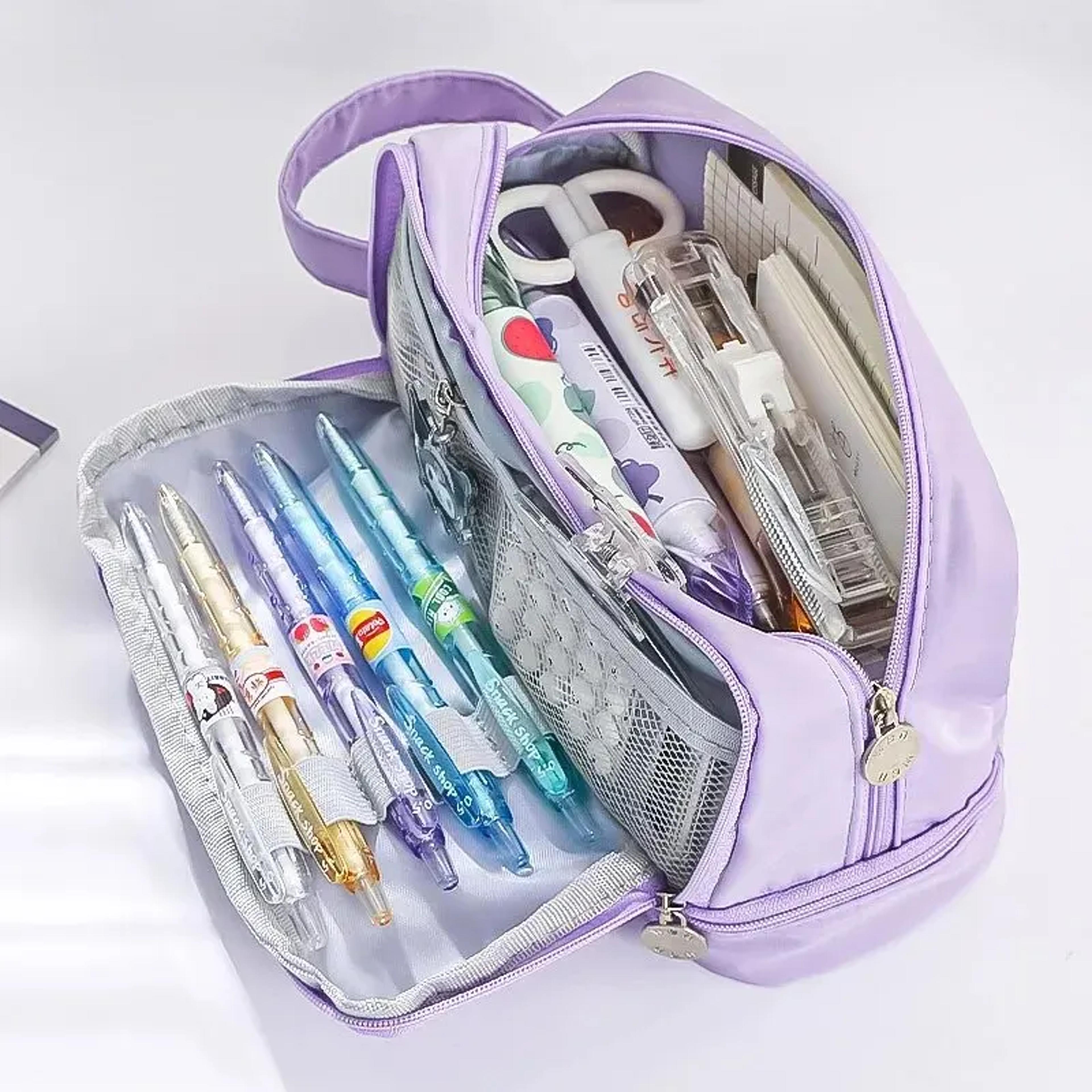 Large Capacity Pencil Case For Back To School Students Cute Pen Organizer Macaron Stationery Pouch 2