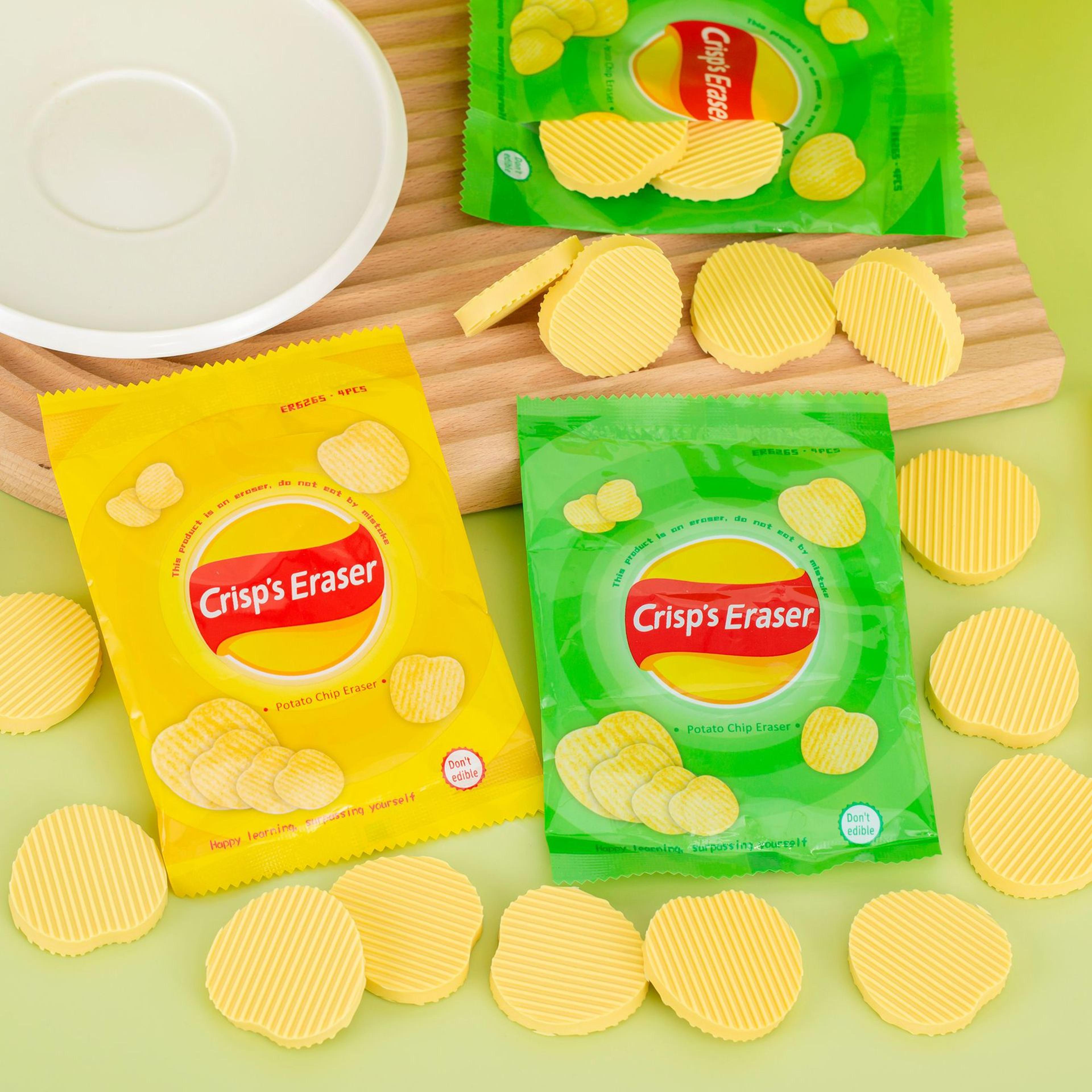 Crunchy Chip Eraser Set For Back To School Cute School Supplies Novelty Potato Chip Erasers 6