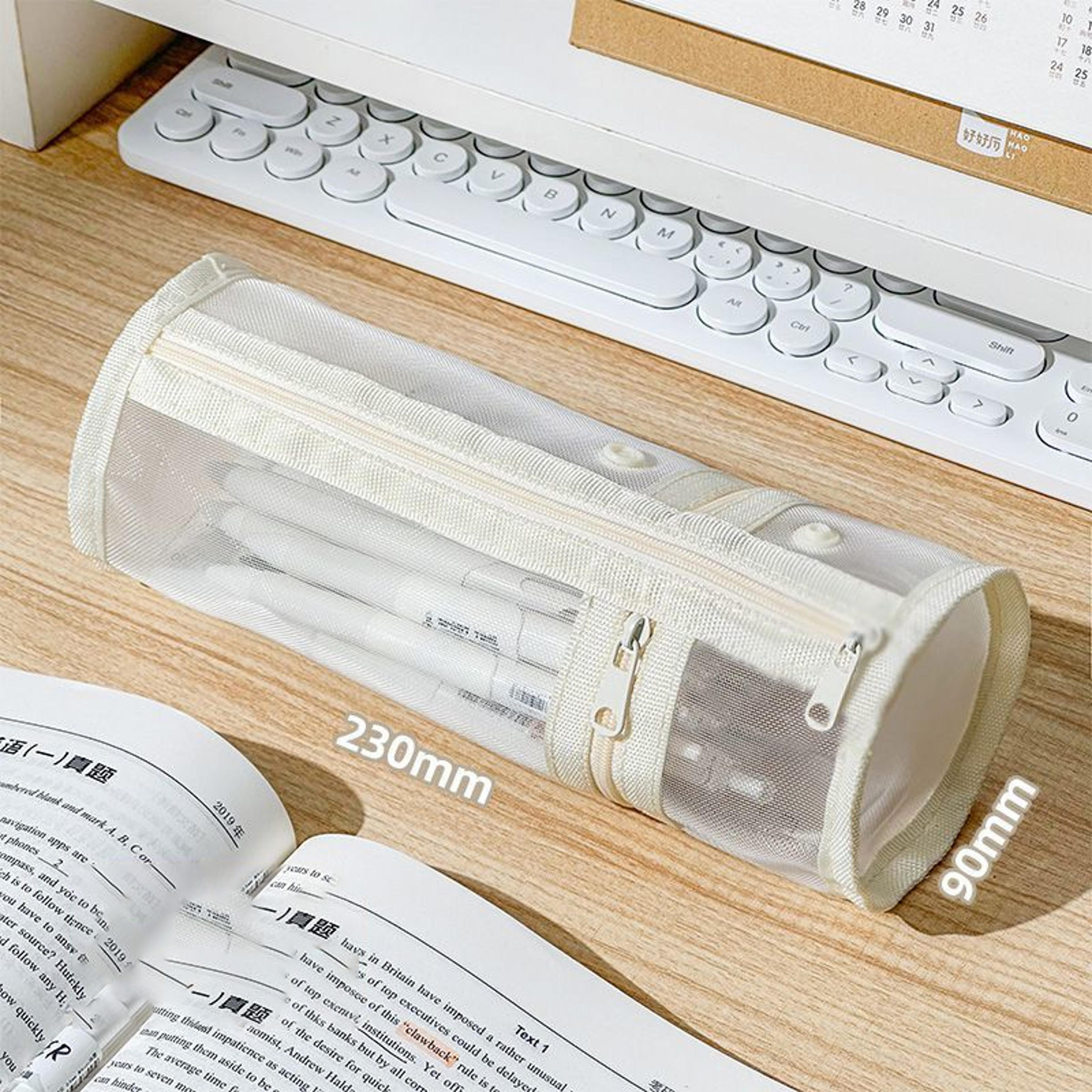 Clear Mesh Pencil Case With Standing Design For Back To School Students  Office Organization 6
