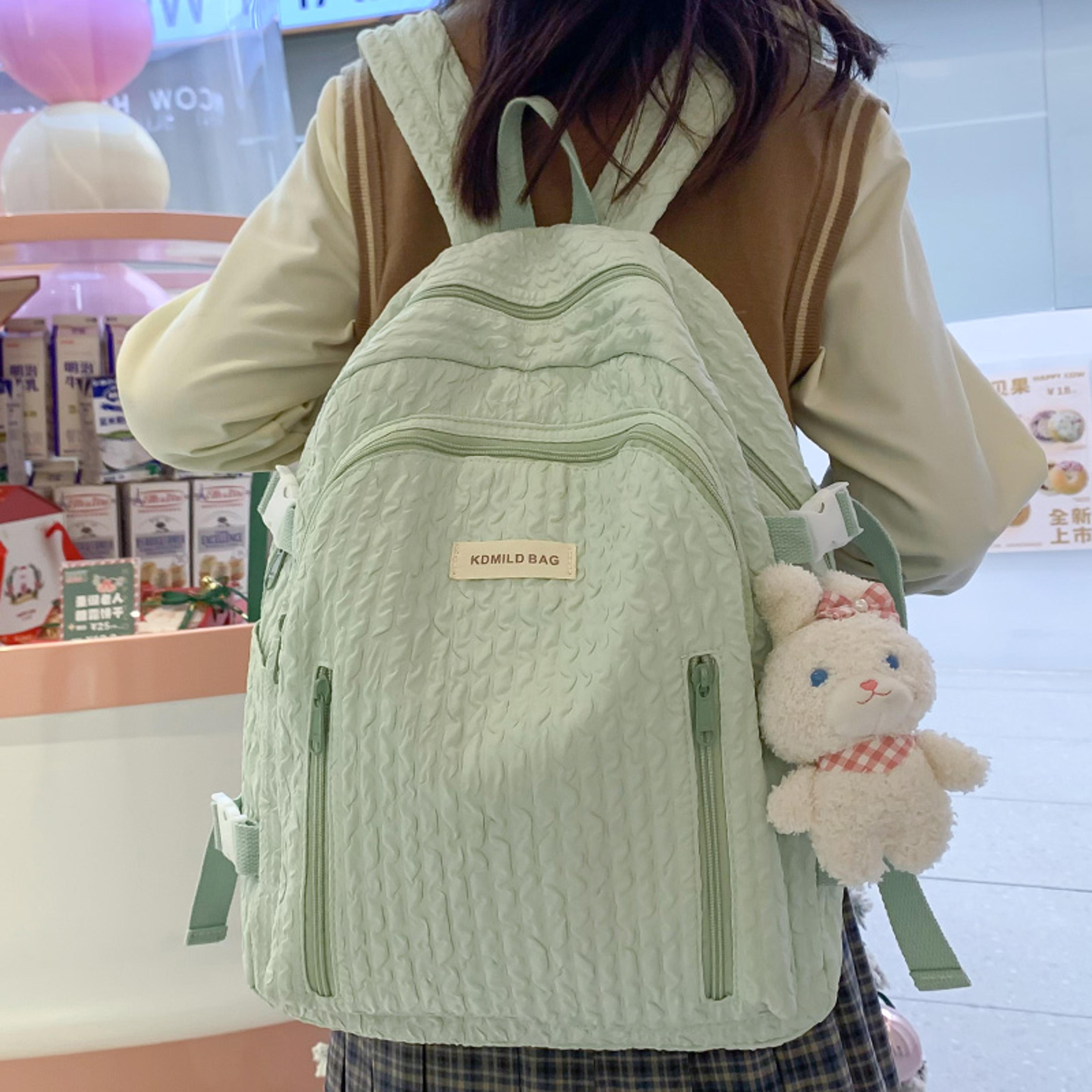 Cute Pink College Backpack Back To School Laptop Backpack For Women Kawaii Travel School Bag 2