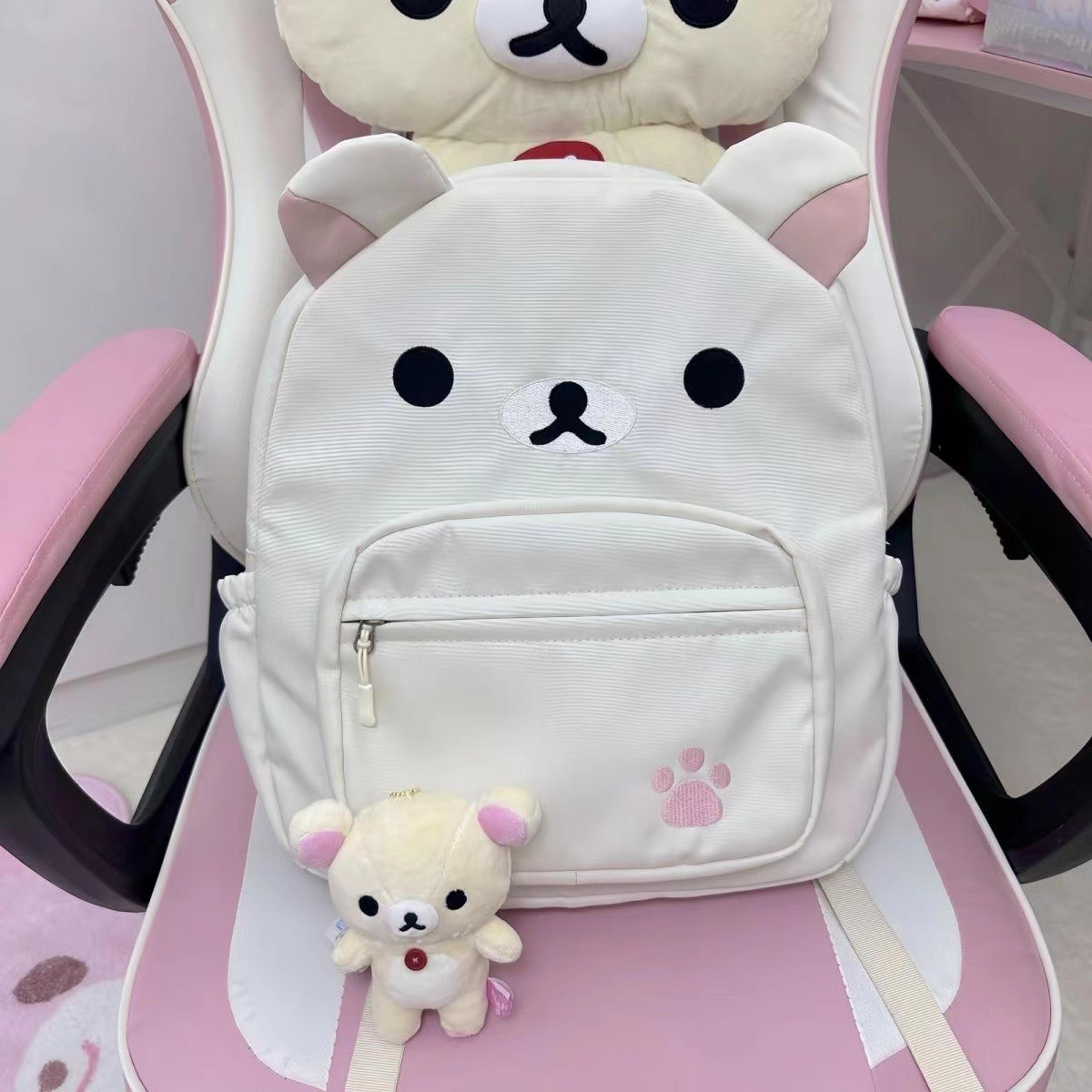 Rilakkuma Back To School Plush Backpack Large Capacity Kawaii School Backpack Cute Bear Bookbag 6