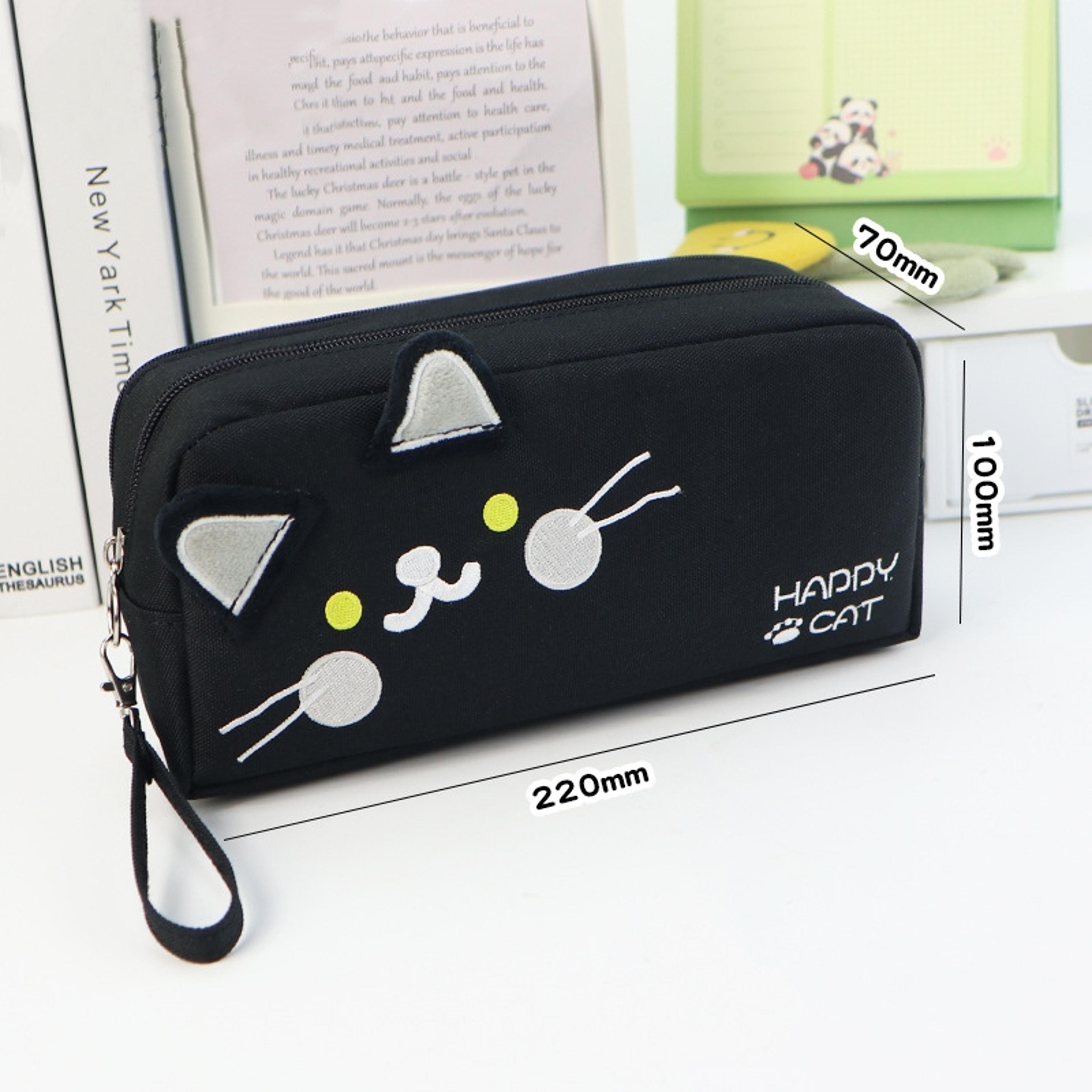Cat Pencil Case Large Capacity Pencil Pouch With Mesh Pocket For School  Office 2
