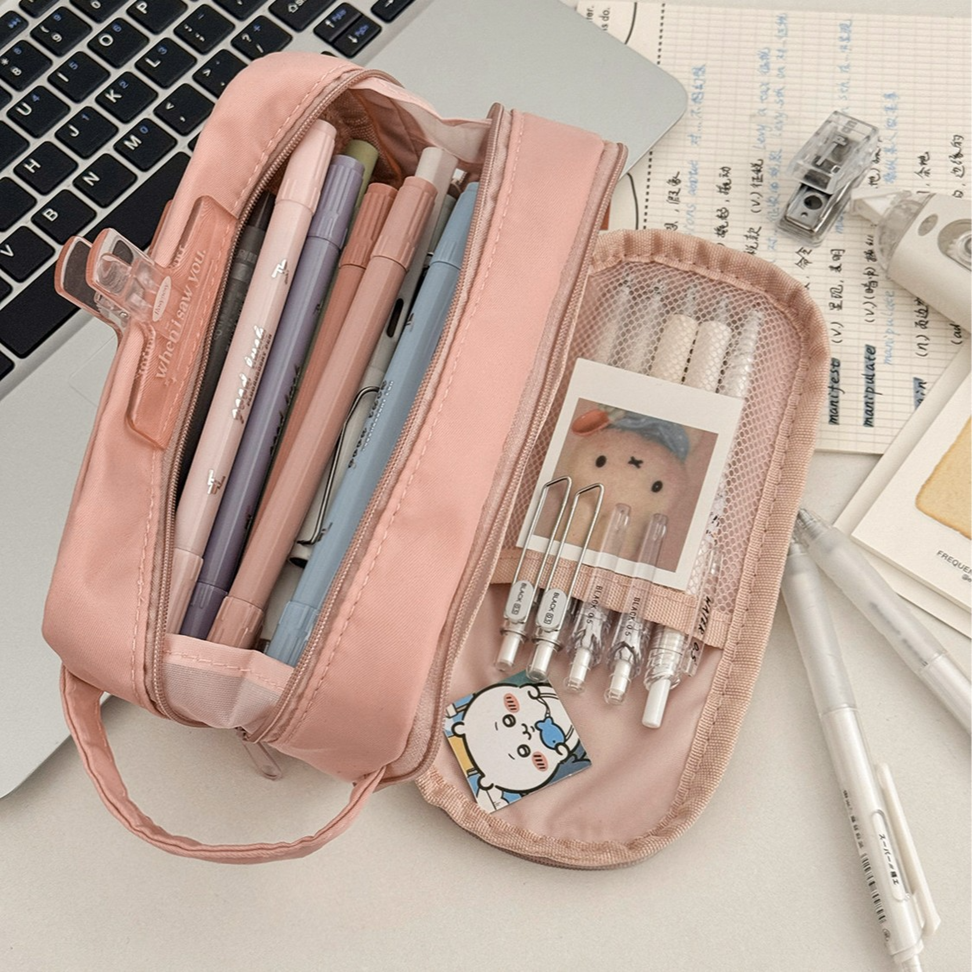 Large Capacity Multi Compartment Pencil Case Stationery Organizer For Students 6