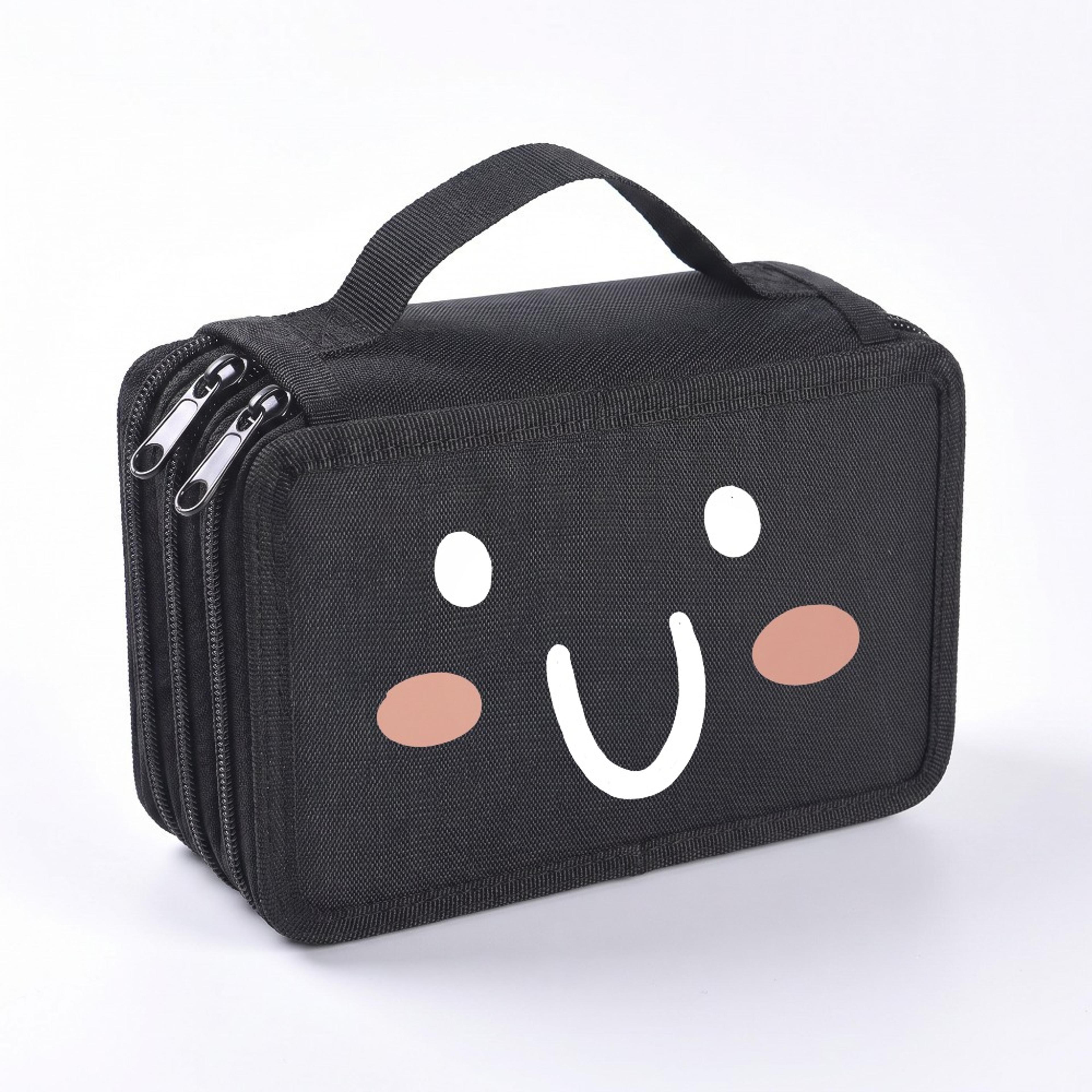 Large Capacity Pencil Case With Smiley Face Cute Pencil Pouch  Desk Organizer 10