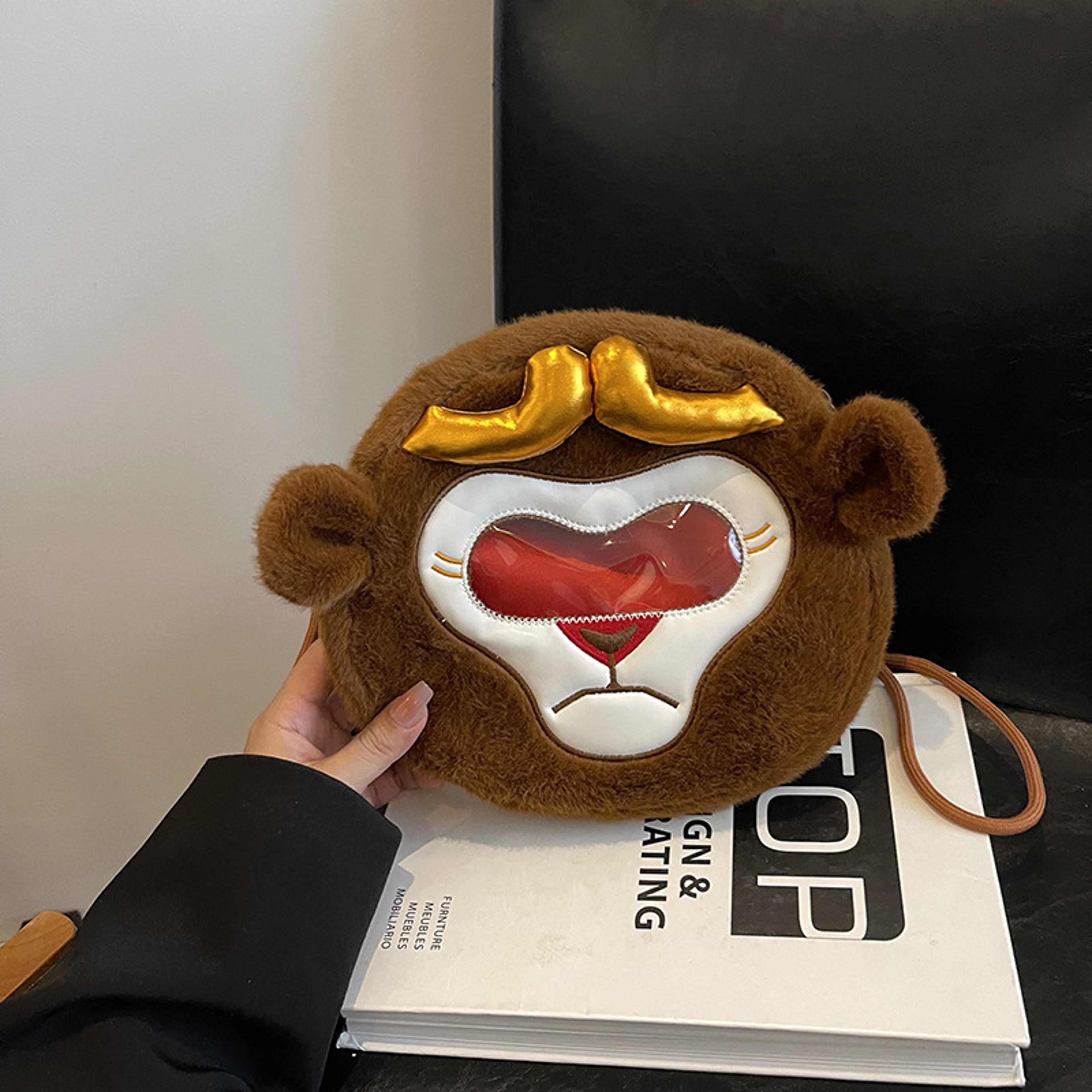 Mythical Wukong Plush Crossbody Bag Soft Monkey King Bag Back To School Backpack Alternative 3