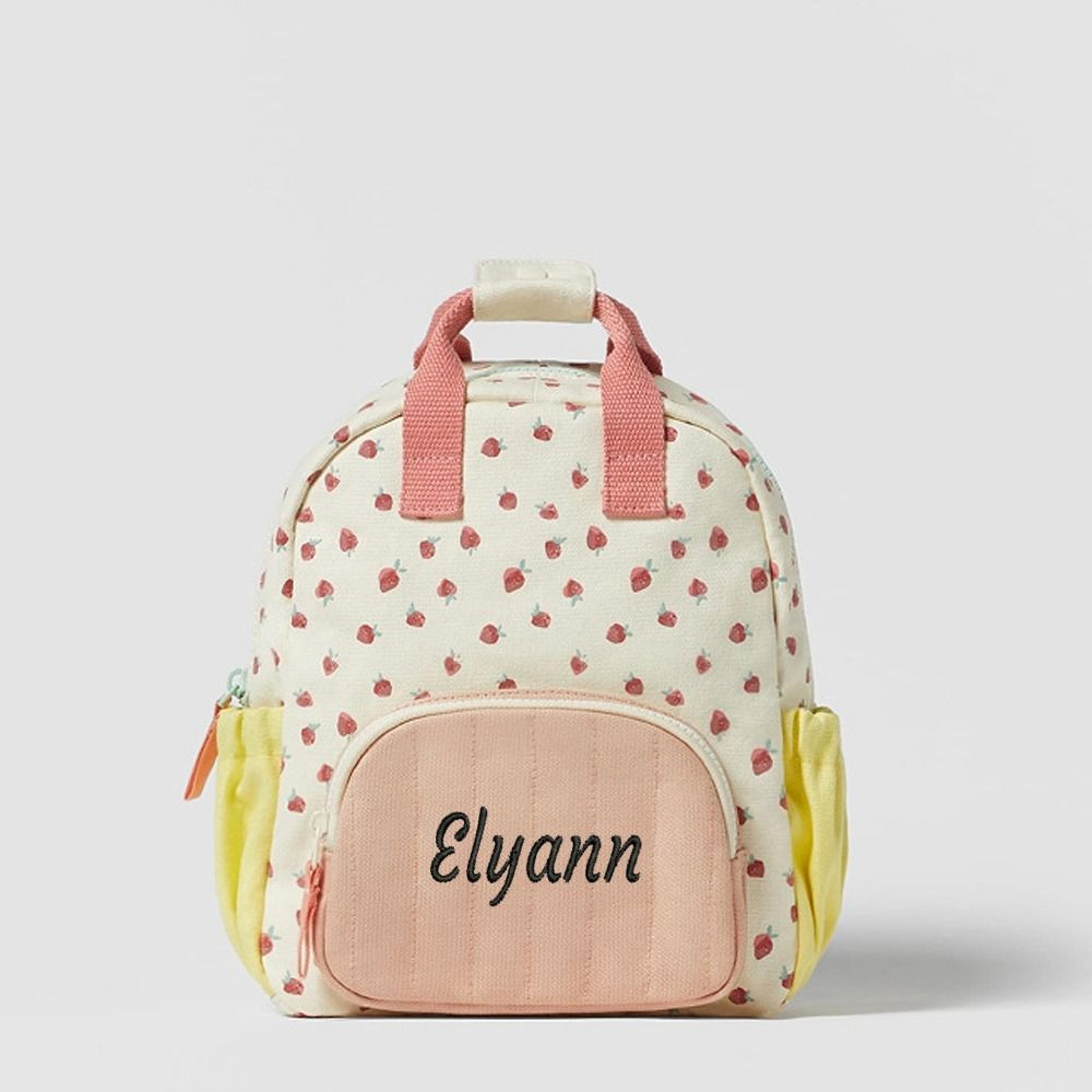 Personalized Embroidered Strawberry Backpack For Toddlers Back To School Backpack 3