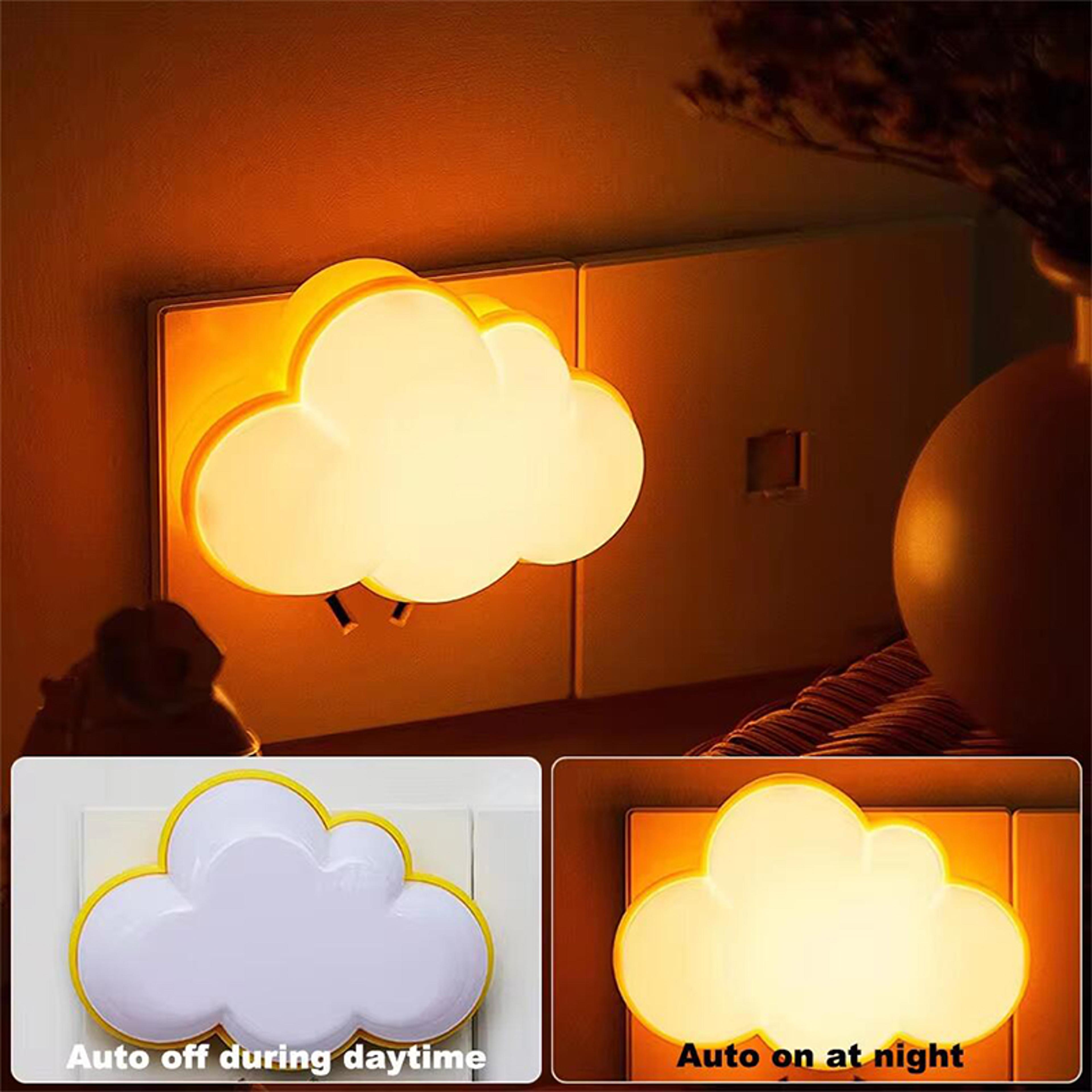 Cloud Motion Sensor Night Light Plug In LED Auto On Off Lamp For Kids Bedroom Hallway  Stairs 2