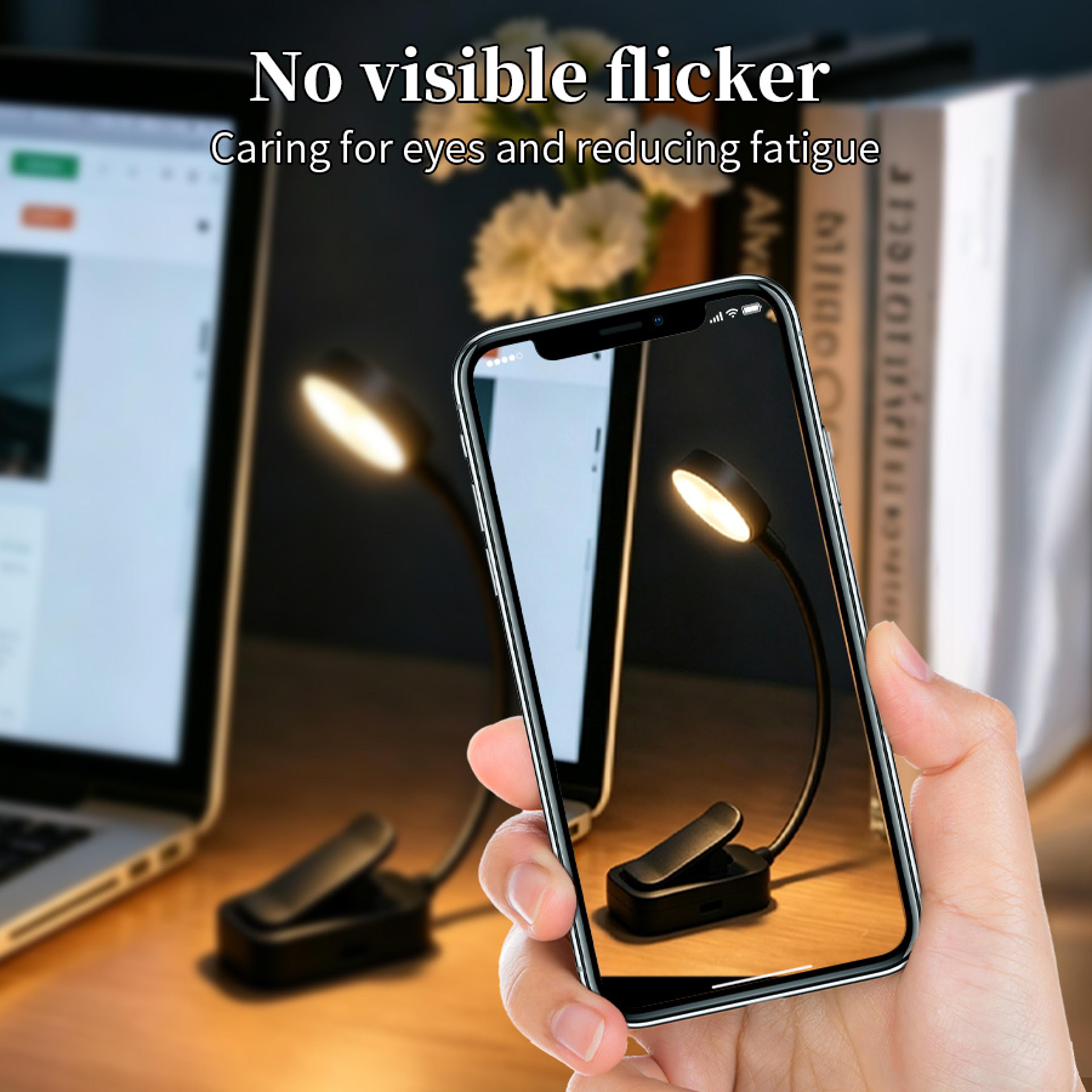 Rechargeable Desk Lamp Clip On LED Reading Light With Light Modes And Flexible Gooseneck 5