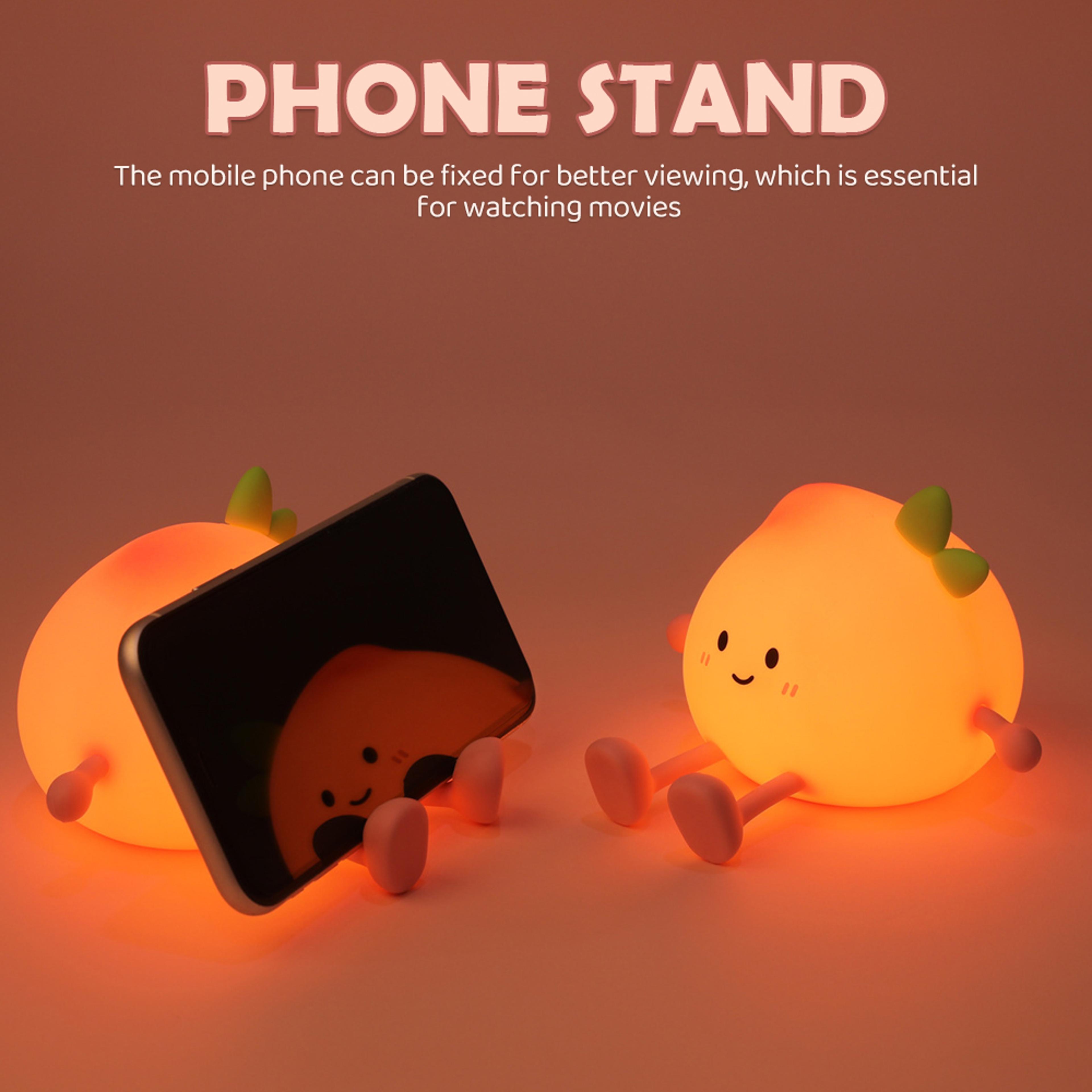 Rechargeable Silicone Peach Night Light Touch Control LED Kids Nursery Bedside Lamp 2